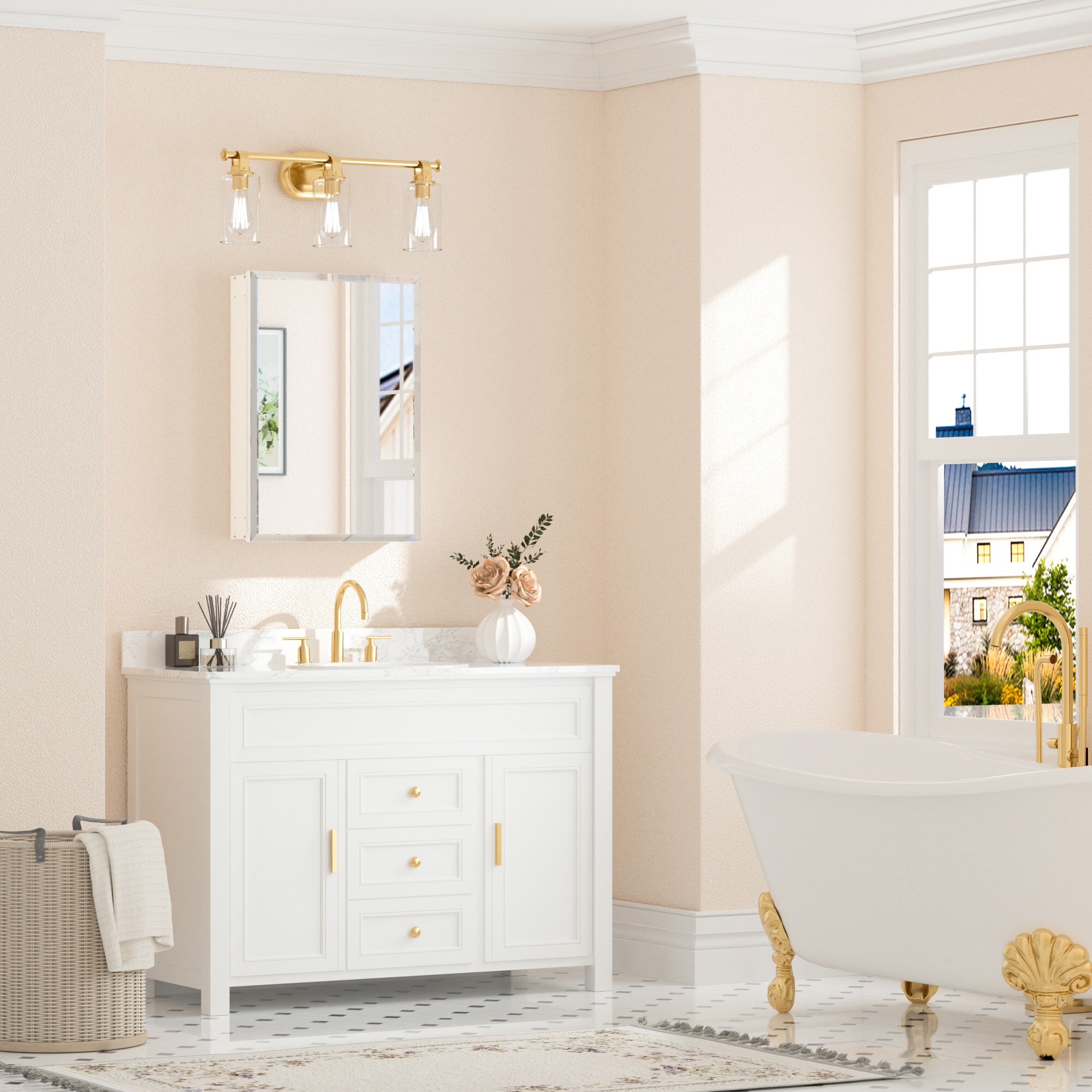 Keonjinn LW-JG-FJXP-5171-WH Bathroom-Medicine-Cabinets - View #2