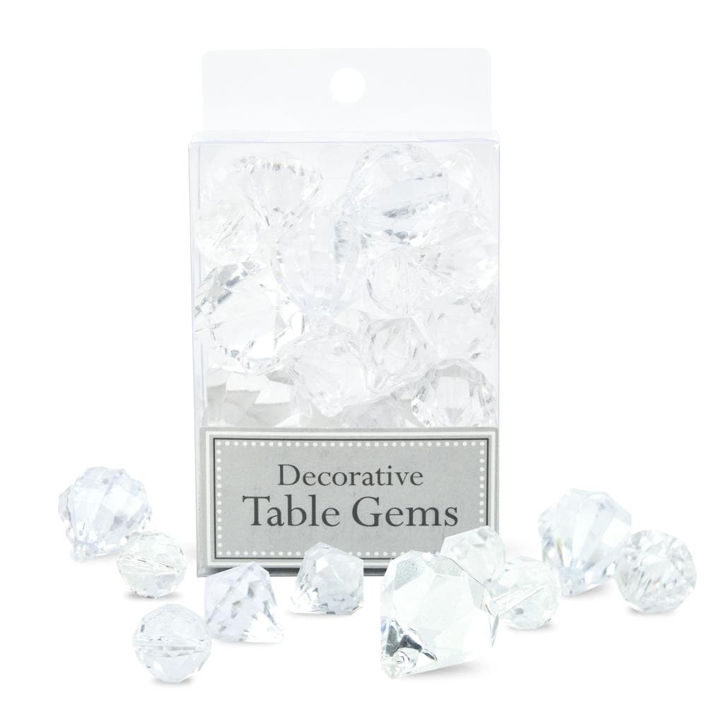 DII CAMZ35834 1.25-in Clear Acrylic with Hanging Loop On Each Gem Tabletop Decoration