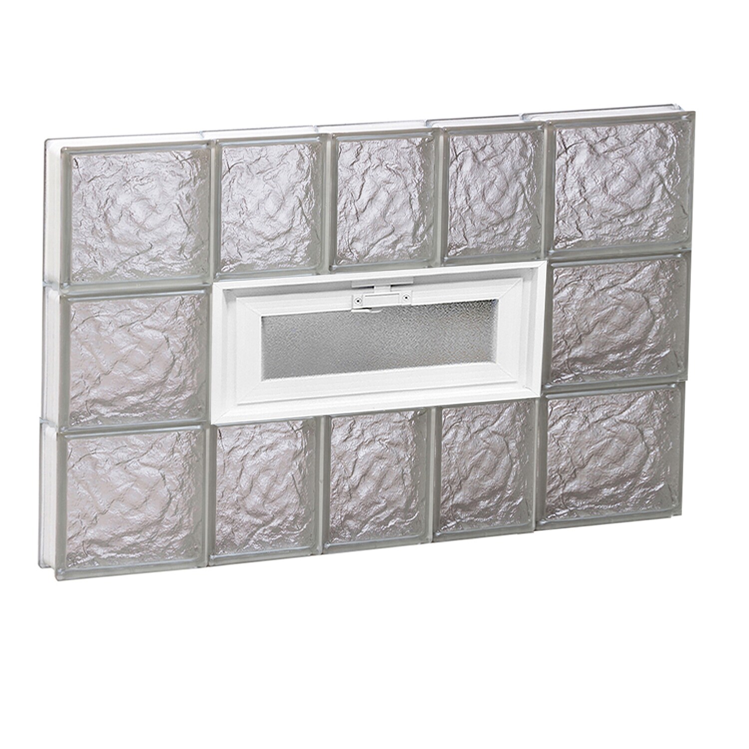 REDI2SET V3424IS Ice Glass 32-3/4-in x 23-1/4-in Frameless Replacement Vented Glass Block Window