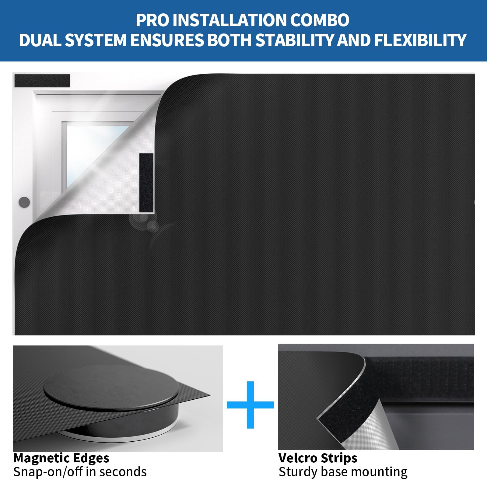Etokfoks Blackout Window Cover No Drill Cuttable 100 Black Out Windows ...