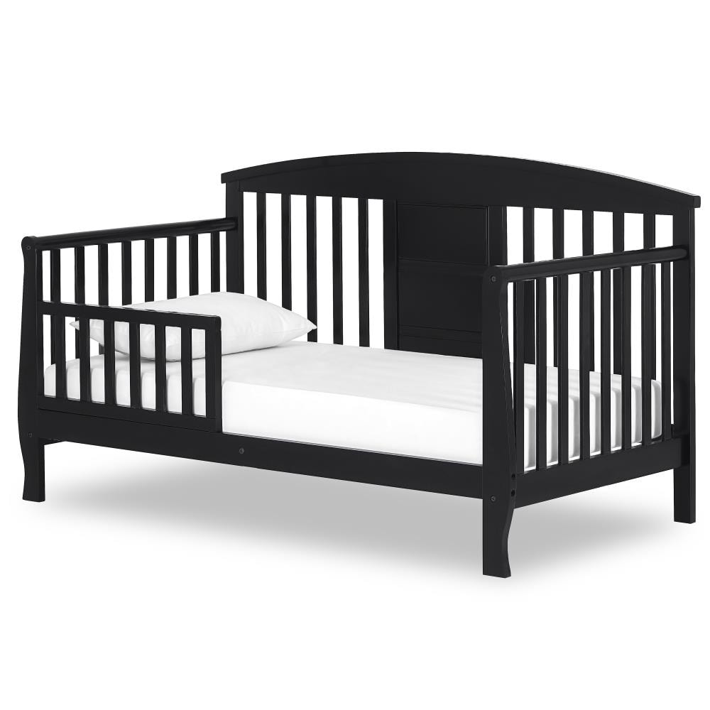Dallas Black Toddler Day Bed - Contemporary Style, Low to the Floor Design, Safety Guard Rails, Pine Wood Construction | - Dream On Me 651-BLK