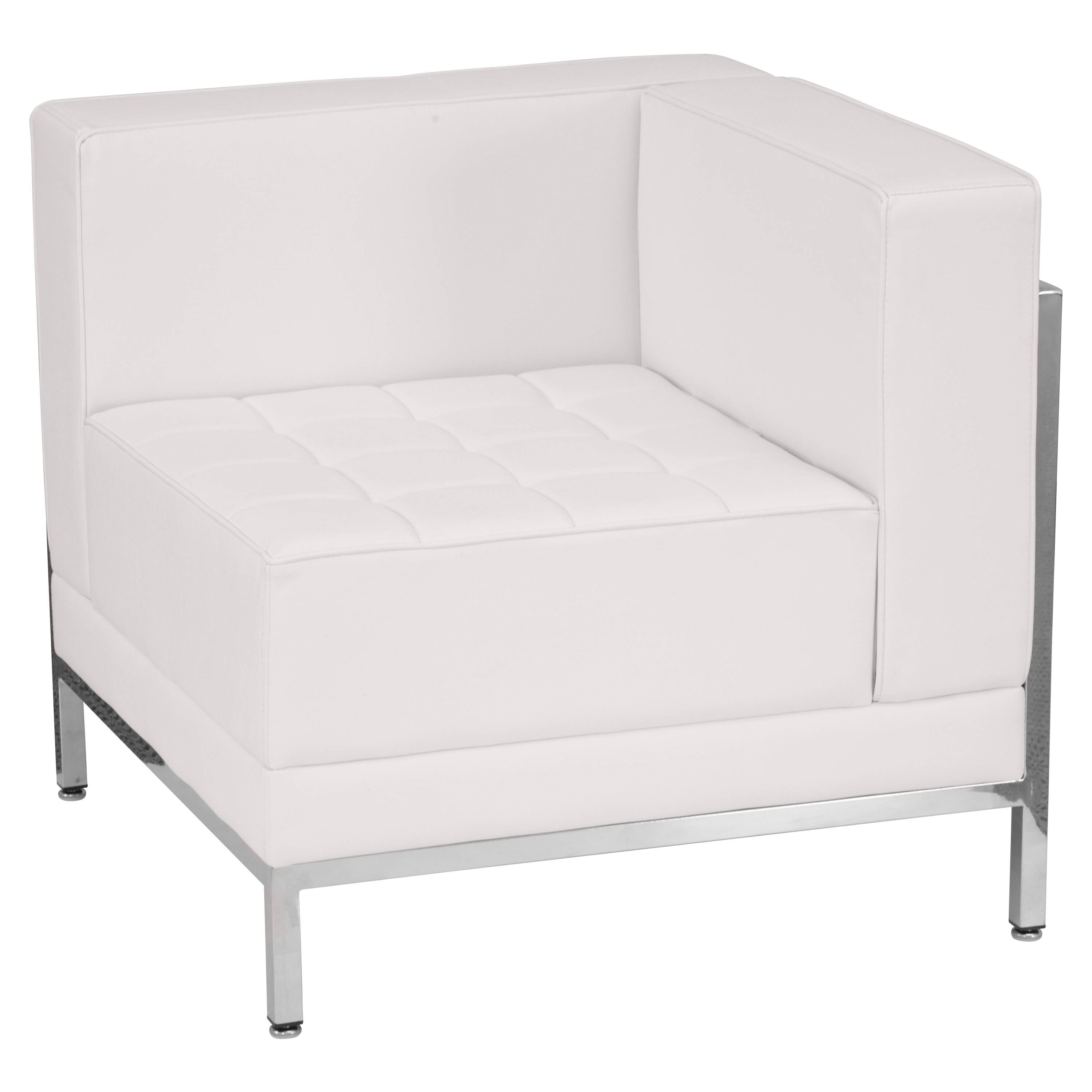 Flash Furniture 847254098564 HERCULES Imagination Series Modern Melrose White Faux leather Accent Chair