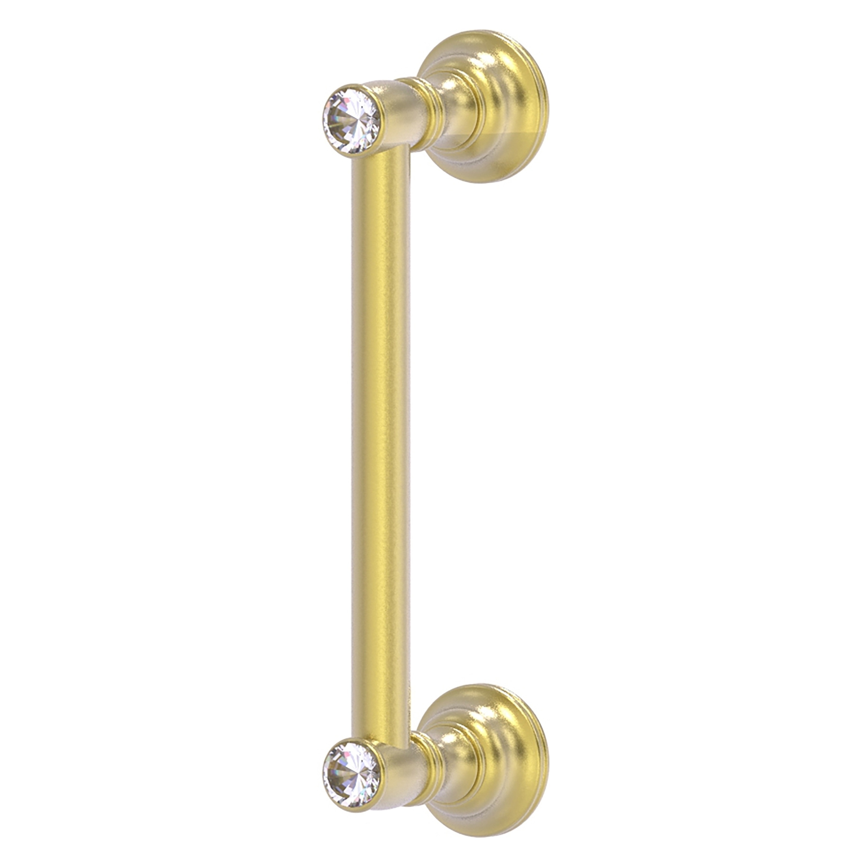 Allied Brass CC-3-8-SBR Carolina Crystal 8-in , 203mm Center to Center Satin Brass Dual Mount Cylindrical Bar For Use on Appliances Drawer Pulls