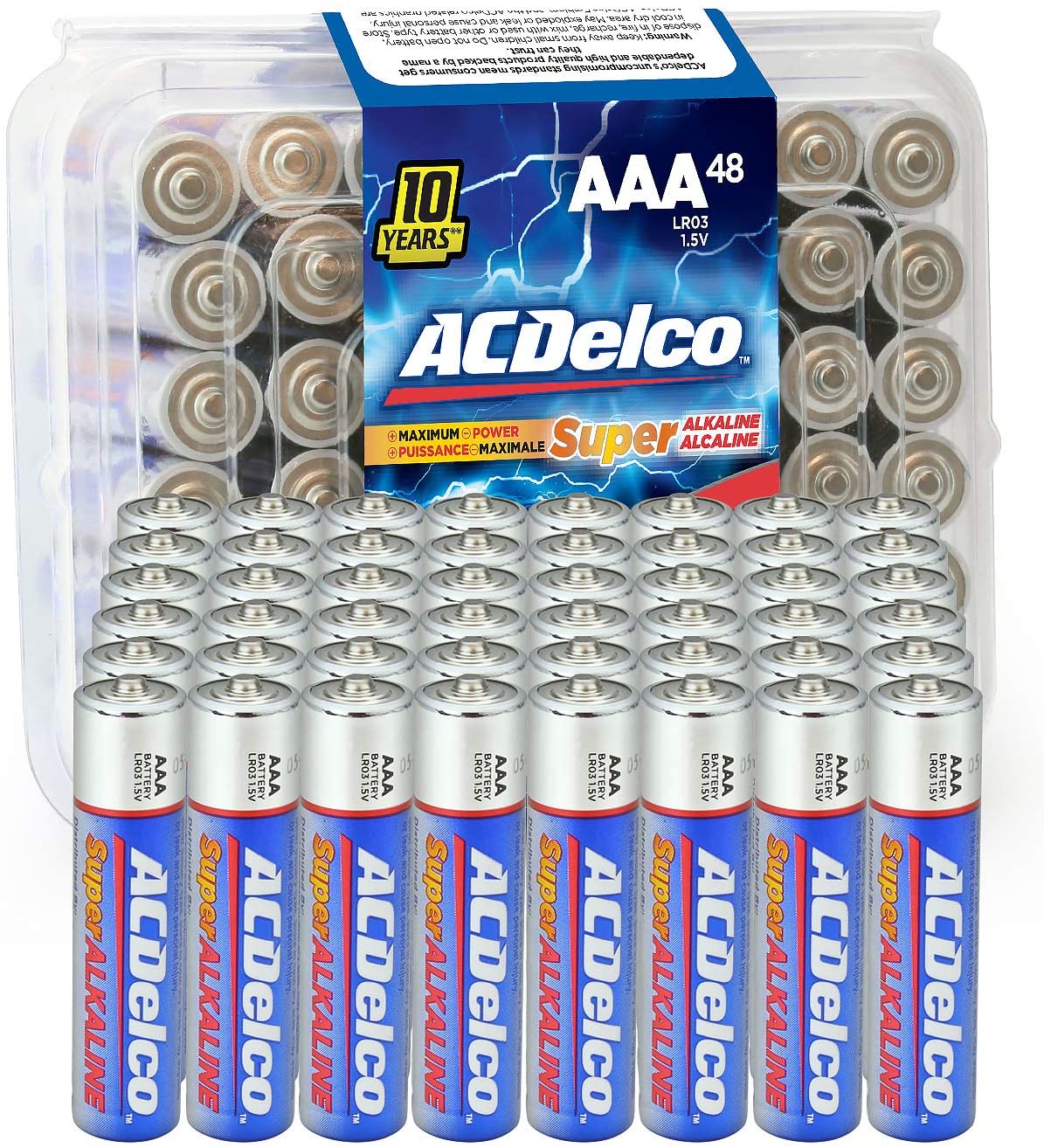 10-Year Shelf Life Maximum Power Super Alkaline Battery ACDelco 20-Count AA Batteries 20 Count Maximum Power Super Alkaline Battery 10-Year Shelf Life & ACDelco AAA Batteries 