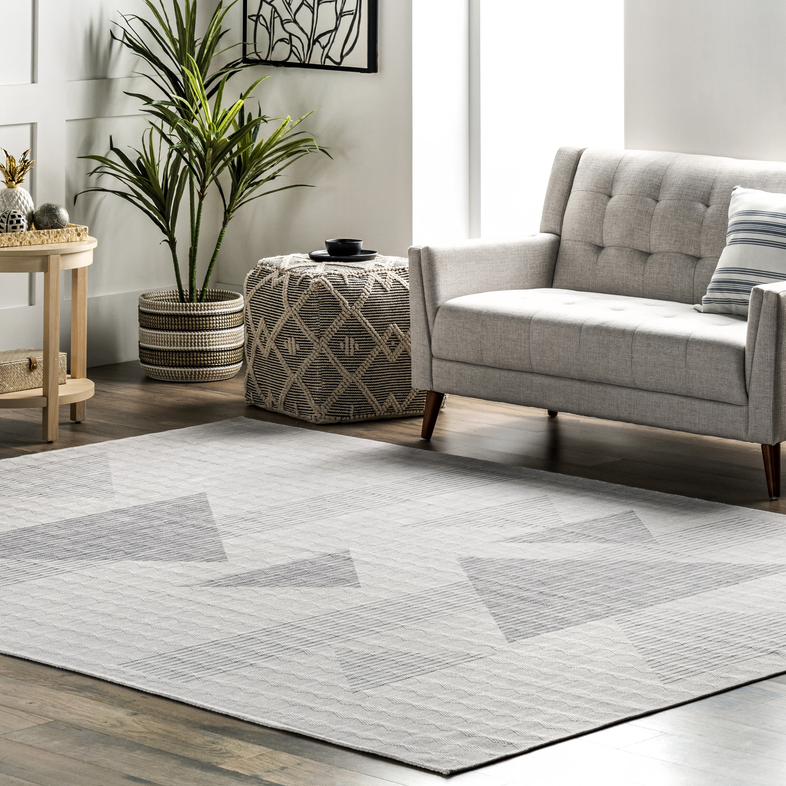 nuLOOM BIPA01A-406 Paloma 4 x 6 (ft) Loomed Polyester Beige Rectangular Indoor Geometric Global Machine washable Area rug