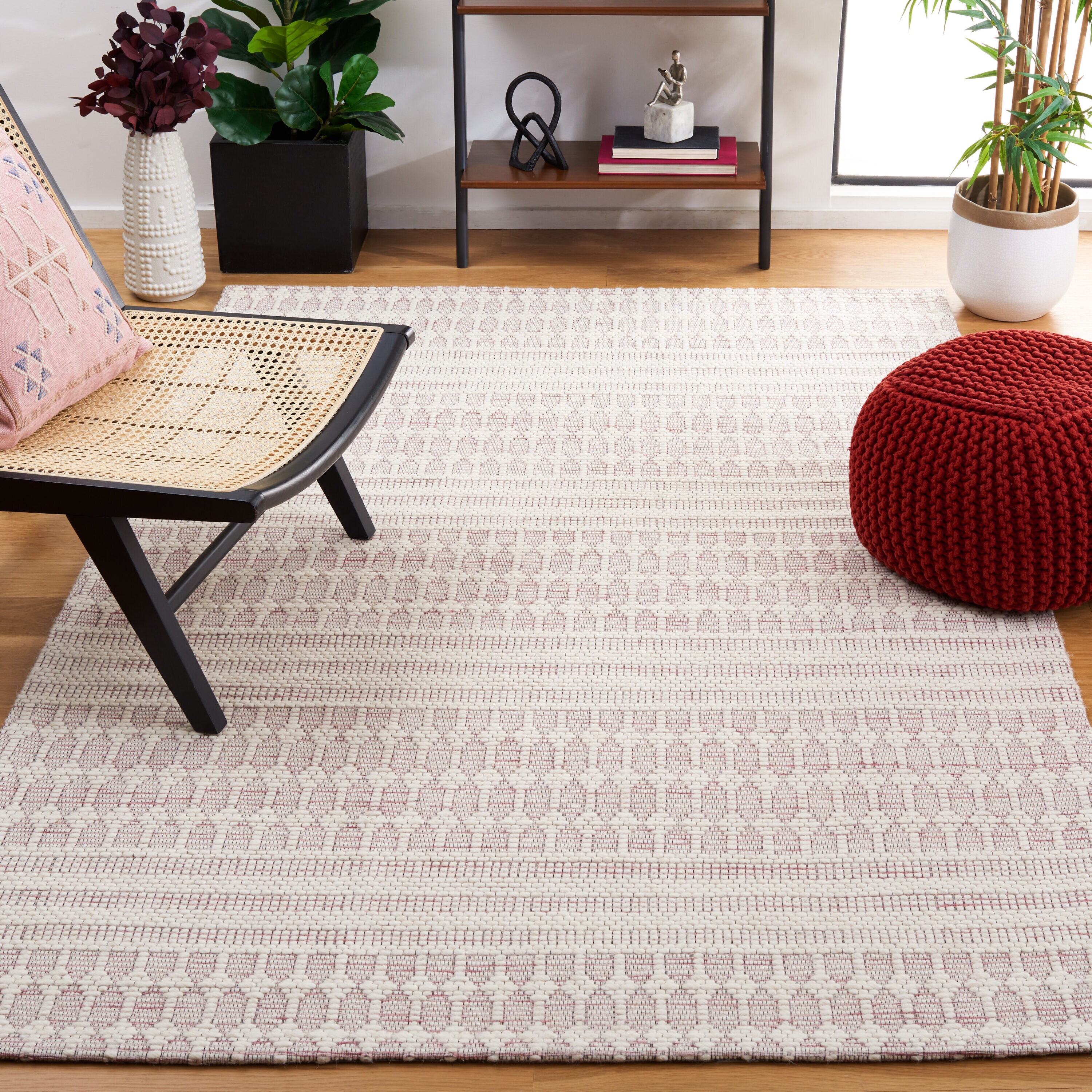  Marbella 327 Pink/Ivory Contemporary 5ft x 8ft Medium Rectangle Rug