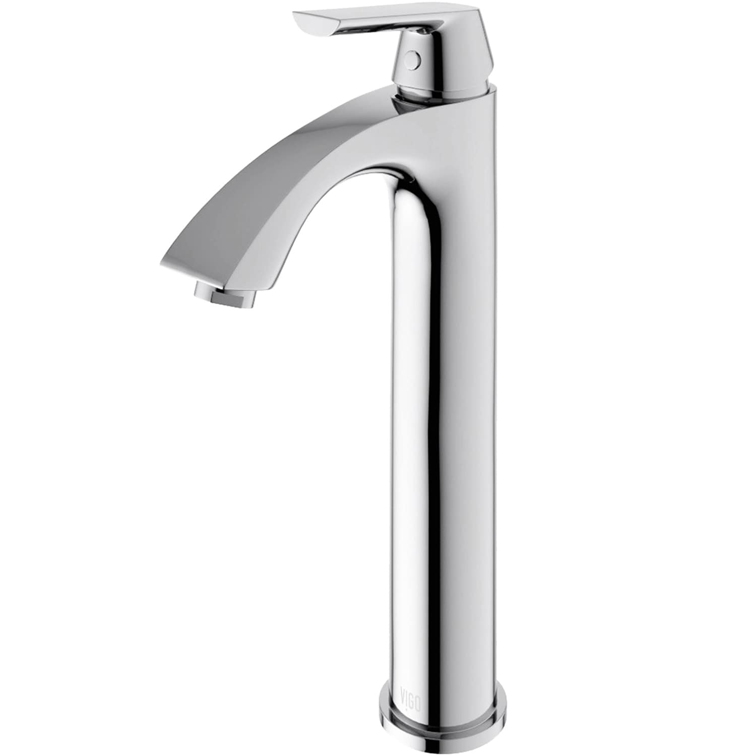 VIGO VG03013CH Linus Chrome Vessel 1-handle WaterSense High-arc Commercial/Residential Handle Bathroom Sink Faucet