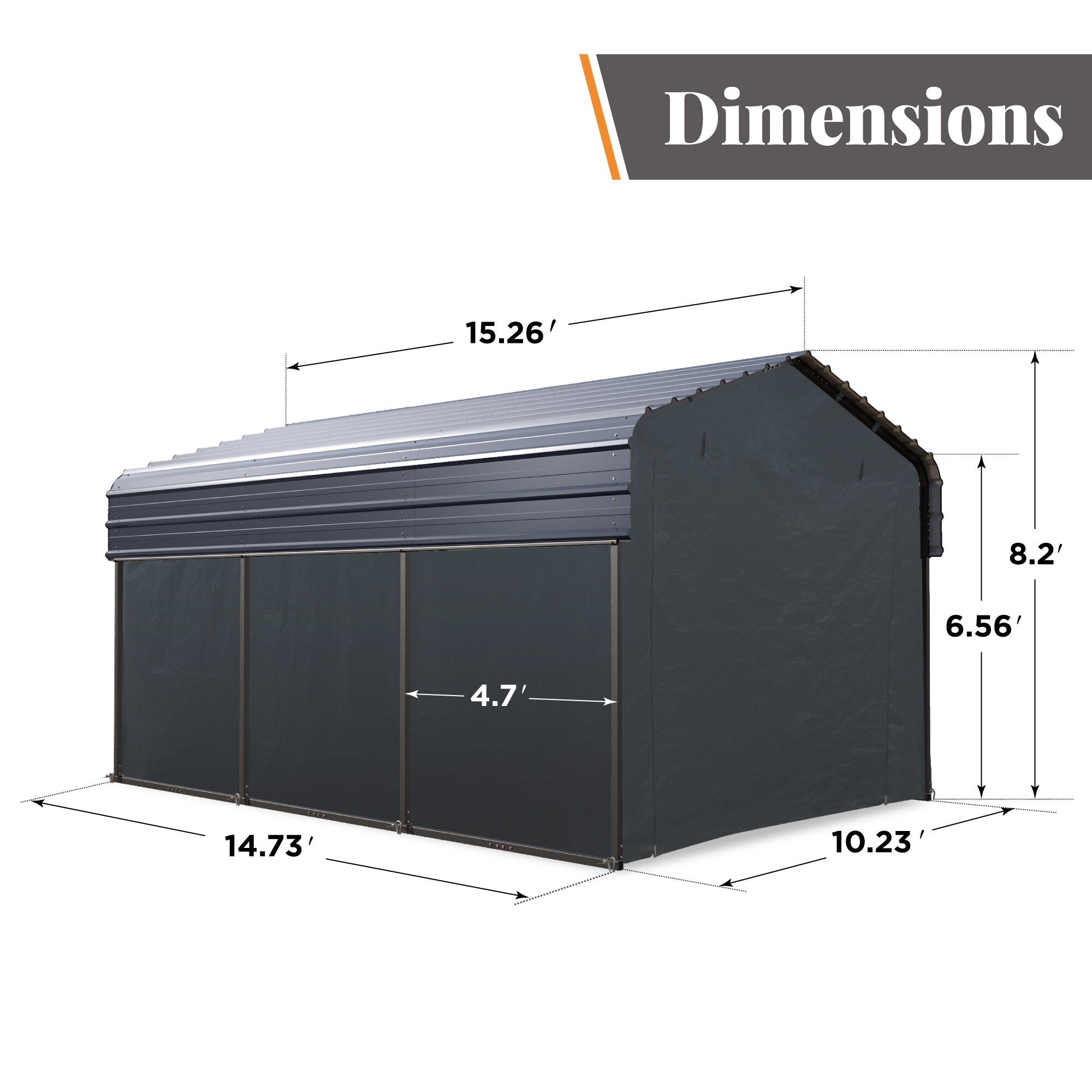 Sunshine Valley GA219-1015-SW Carport-Covers - View #10