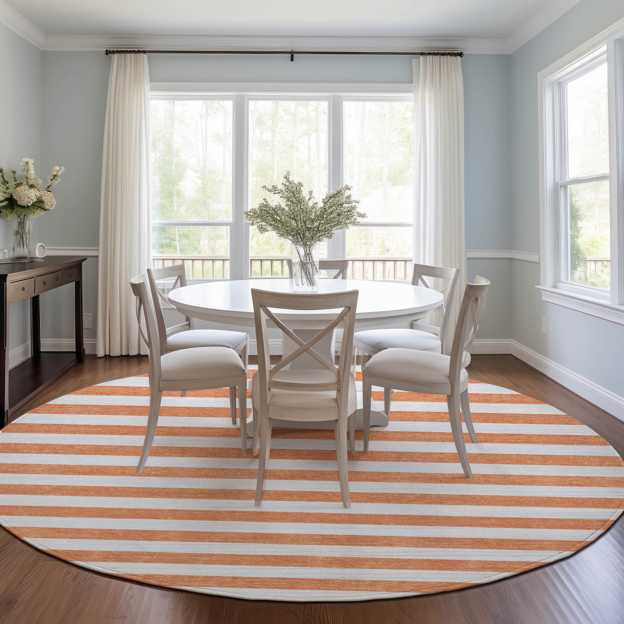 Addison Rugs ACN528SM8RO Chantille ACN528SM 8 x 8 (ft) Polyester Salmon Round Indoor/Outdoor Abstract Machine washable Area rug