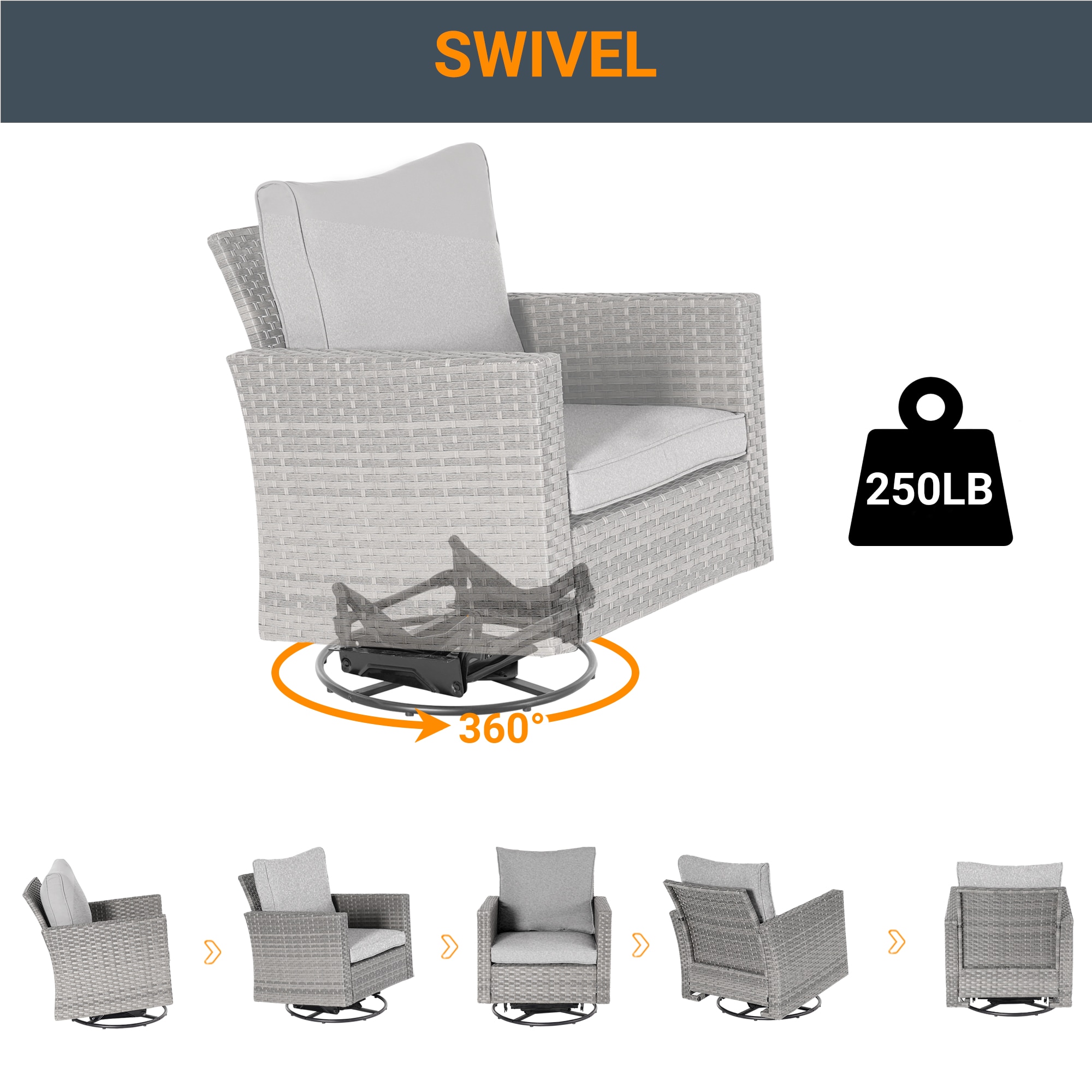 Sonkuki SD-PS2R-HLY-T3 Patio-Conversation-Sets - View #2
