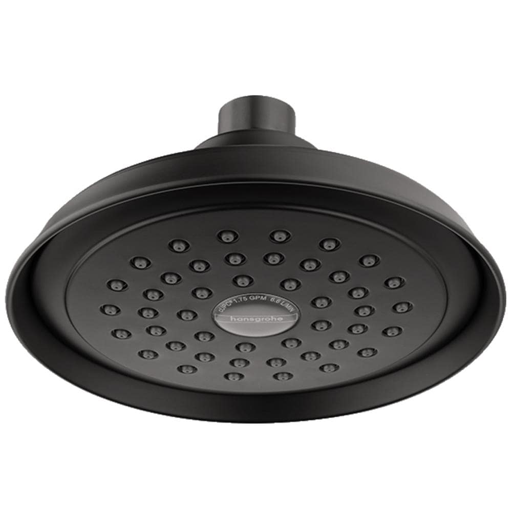 Hansgrohe 04781670 Joleena 1.0 -Spray Matte Black 5.75-in Round Fixed Rain Shower Head 1.5 GPM