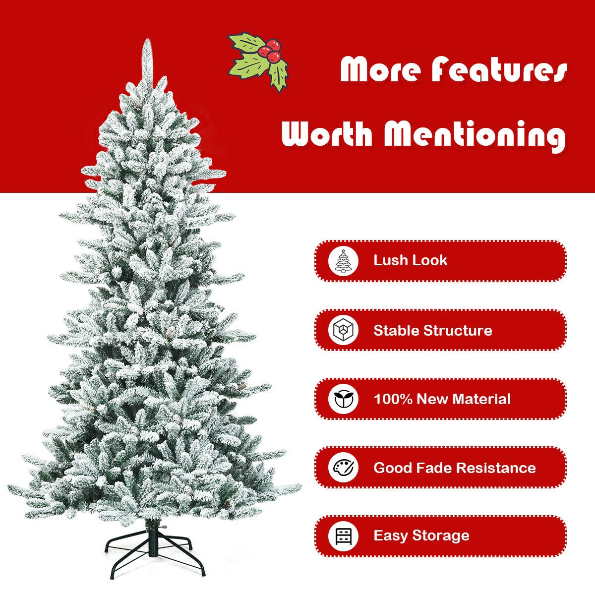 WELLFOR CM-HWY-22806 Artificial-Christmas-Trees - View #5