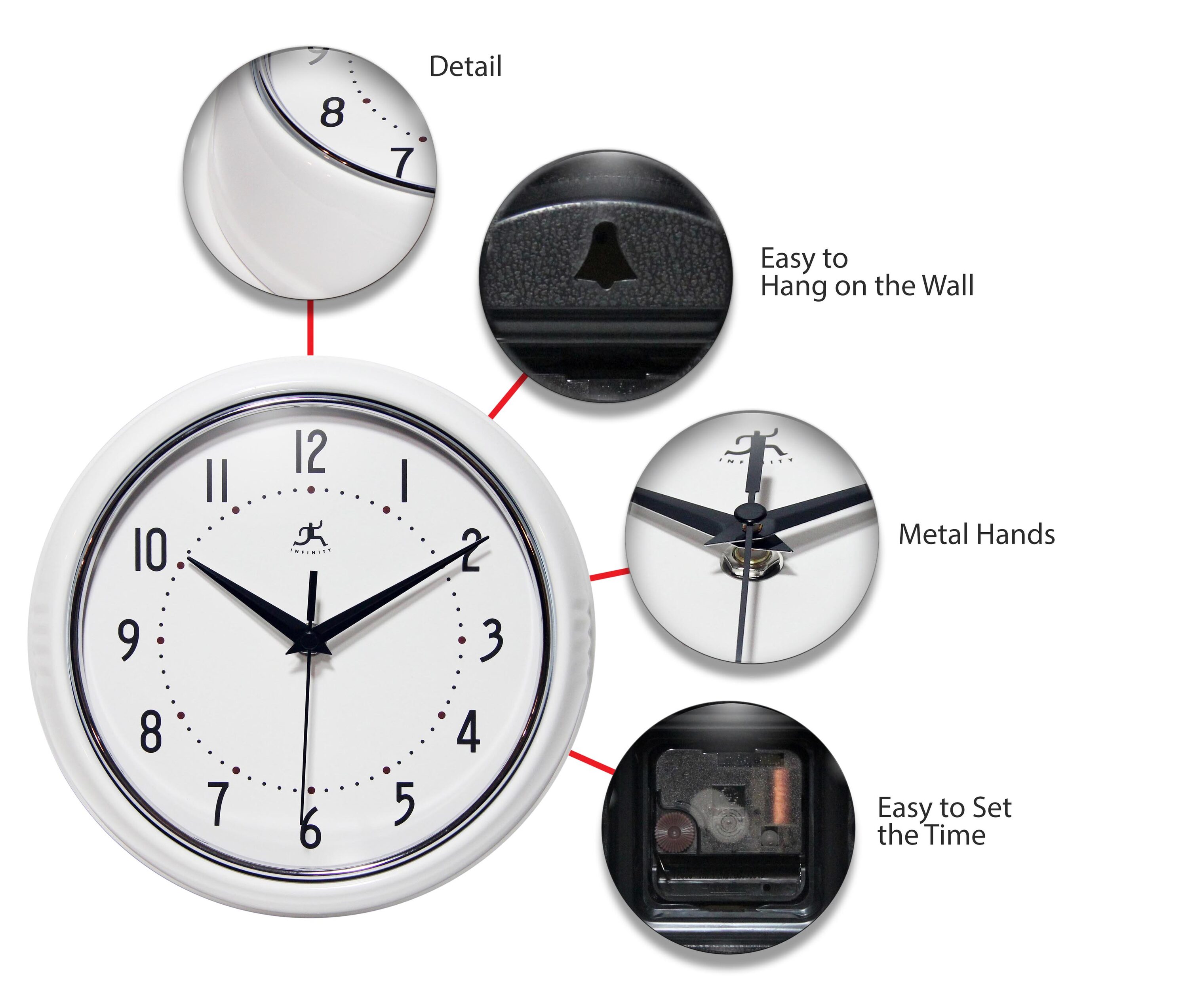 Infinity Instruments 10940-WHITE Indoor-Outdoor-Clocks - View #3