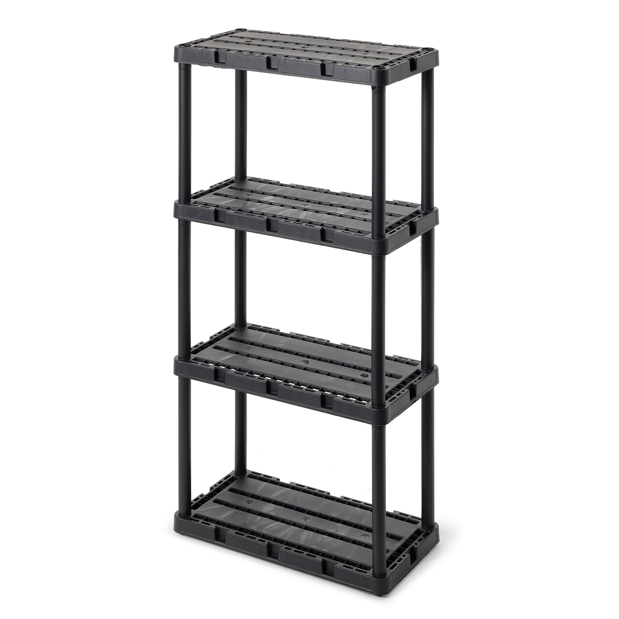 Gracious Living Plastic 3-Tier Utility (24-in W x 12-in D x 33-in H), Black  in the Freestanding Shelving Units department at