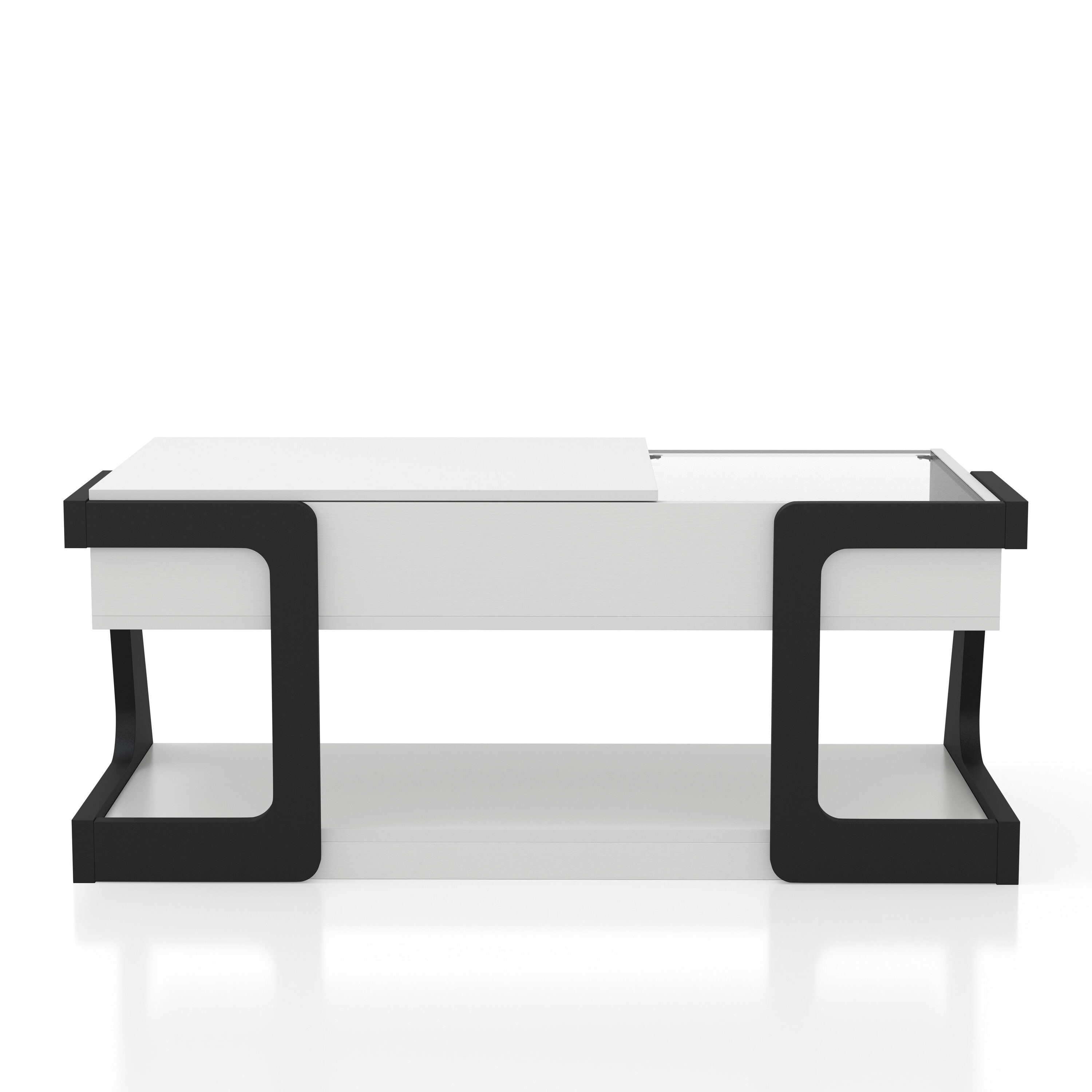 Oakley White and Black Composite Coffee and End Table Set