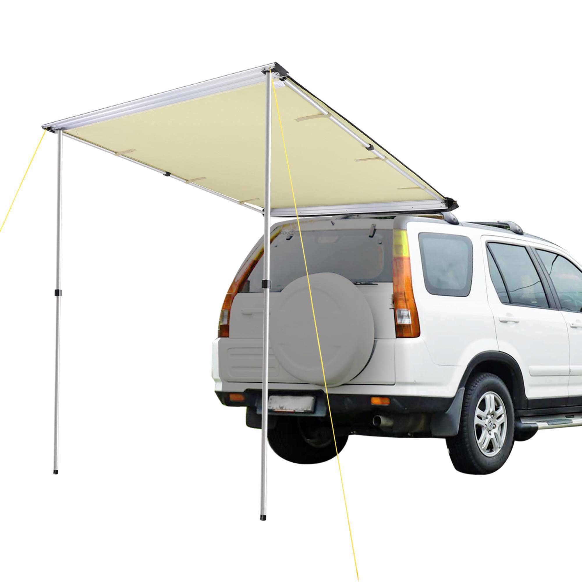Yescom 07CSA001-14X20-01-LO Vehicle Awning 4.6x6.6FT Retractable Car Side Roof Rack Overlanding Shade for SUV Truck Tailgate Outdoor Camping Travel Beige