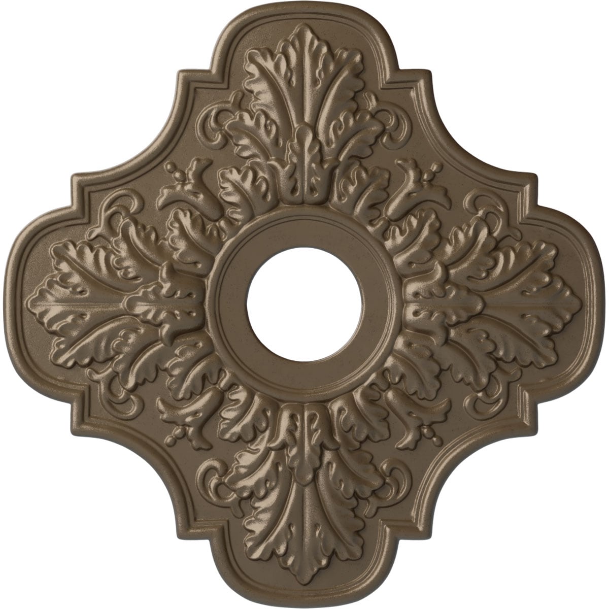 Ekena Millwork CM17PEWSS Peralta 17.75-in W x 17.75-in L Painted Warm Silver Polyurethane Whole Ceiling Medallion