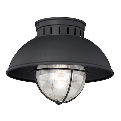 Cascadia Harwich 10-in W Textured Black Outdoor Flush Mount Light Cascadia Harwich 10-in W Textured Black Outdoor Flush Mount Light