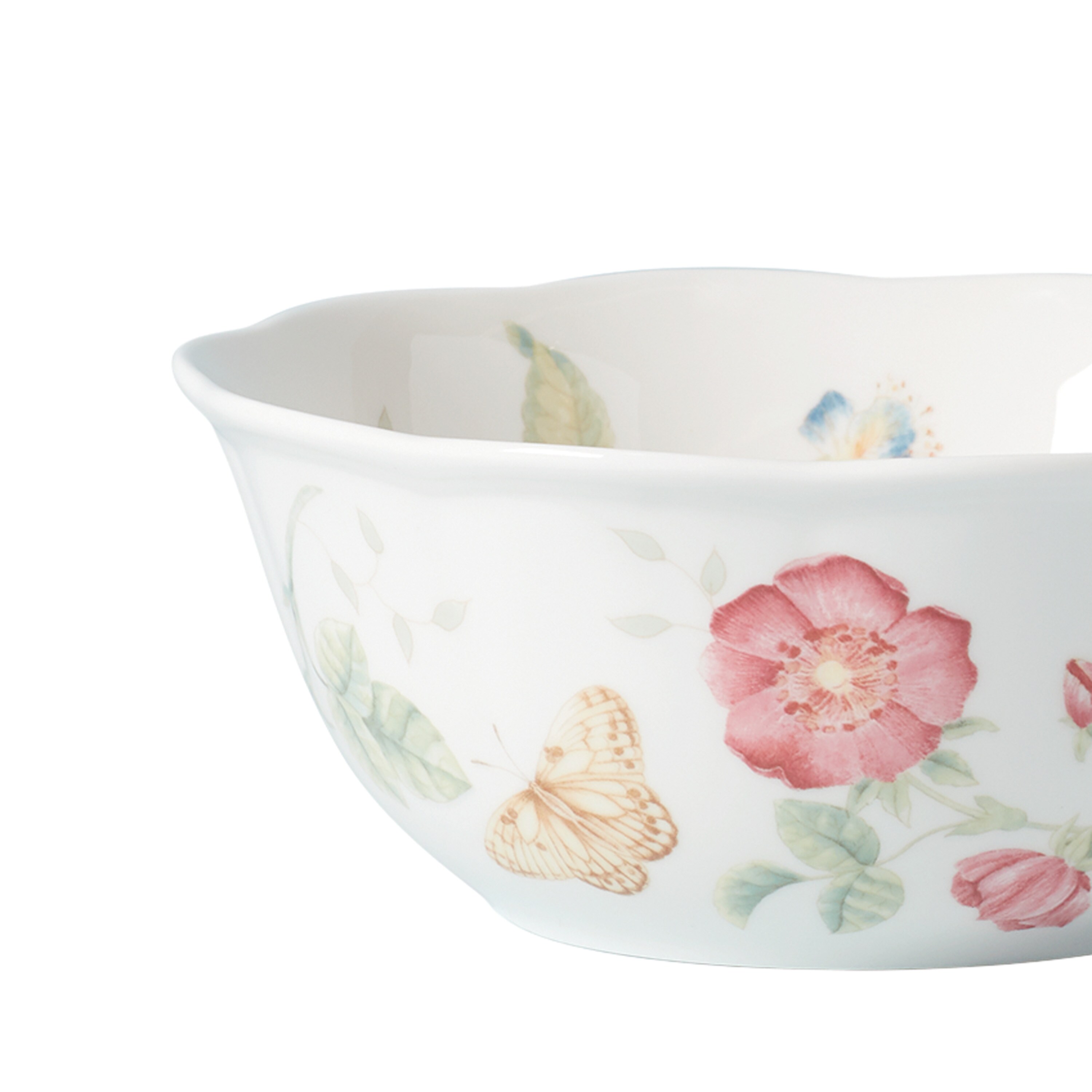 Butterfly Meadow White Ceramic All-Purpose Bowls Set