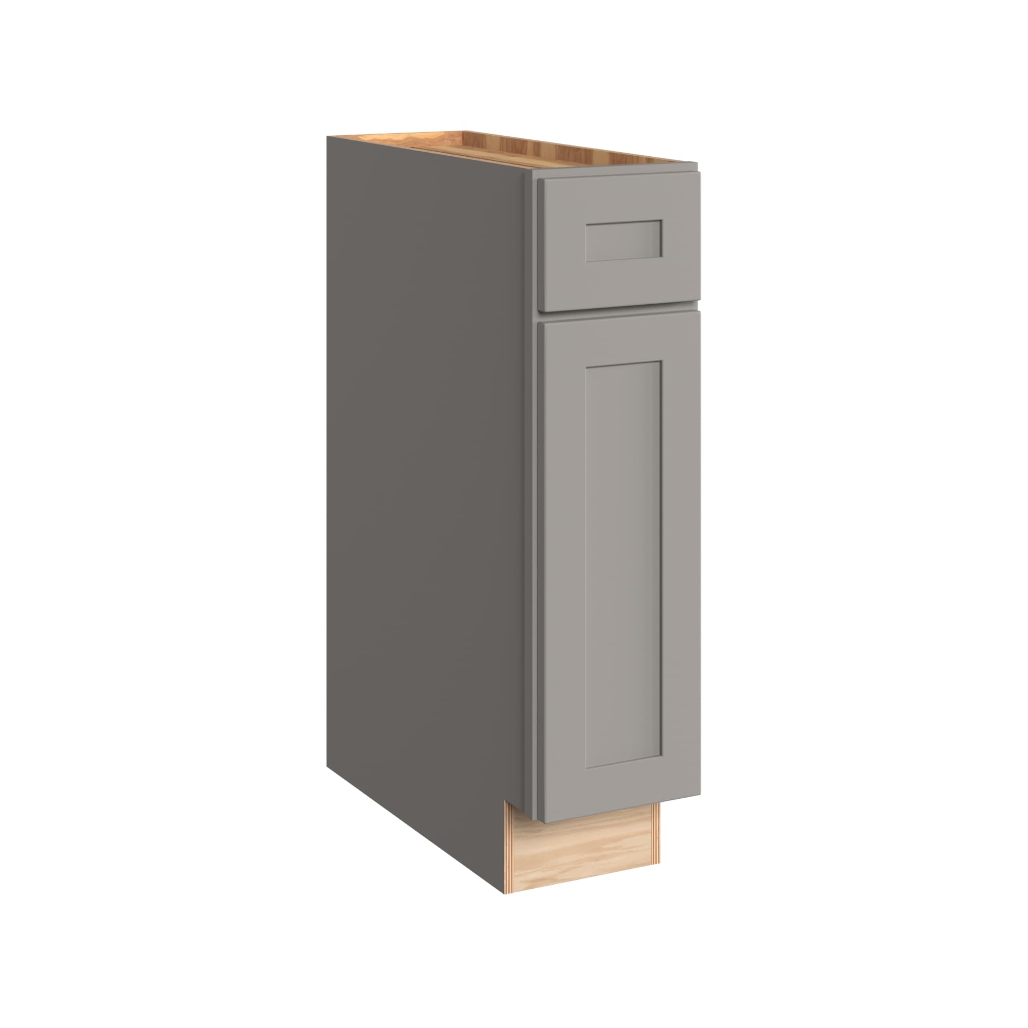 KraftMaid Momentum B9R.1DG81 Deveron 9-in W x 34.5-in H x 24-in D Pebble Grey Base Fully assembled Plywood Cabinet (Recessed Panel Shaker)