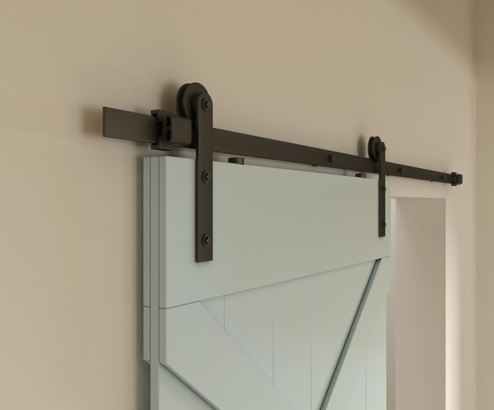 National Hardware 72-1/16-in Matte Black Indoor Single Barn Door ...