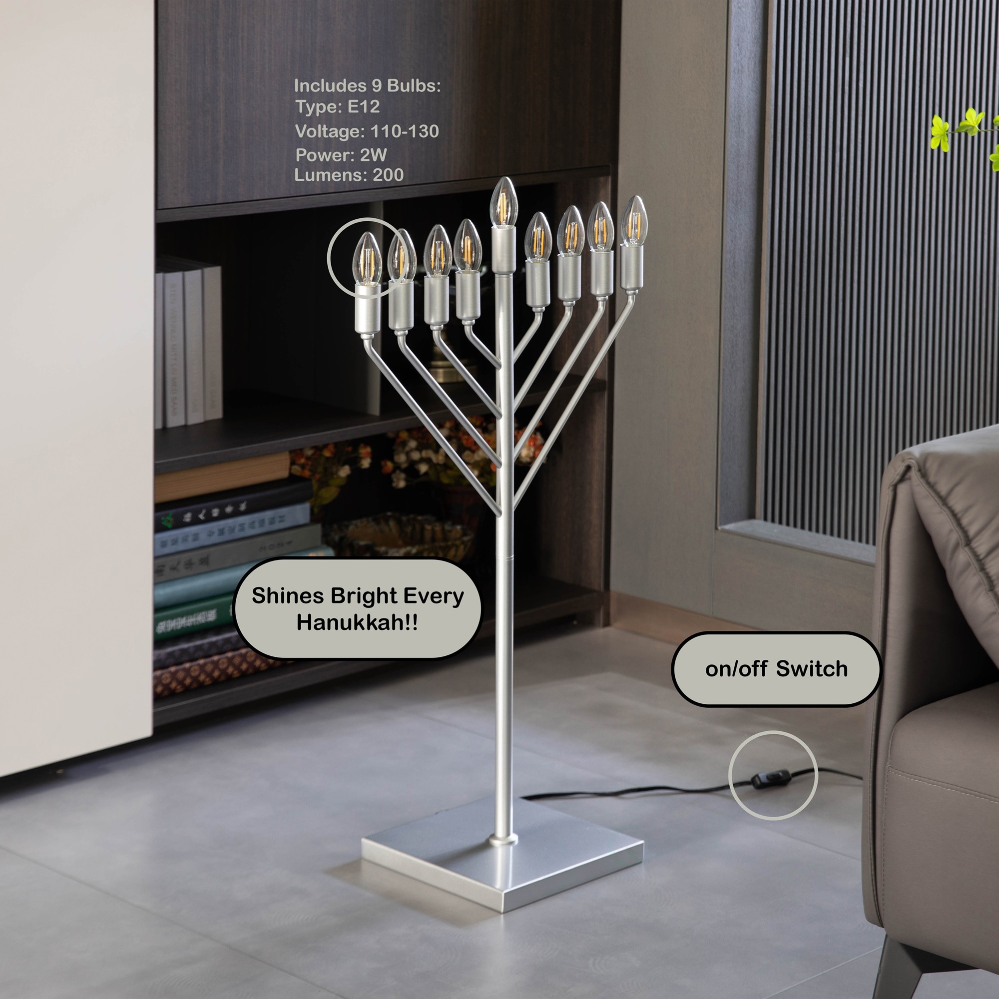 Vintiquewise QI004626-SI Indoor-Hanakkah-Decor - View #2