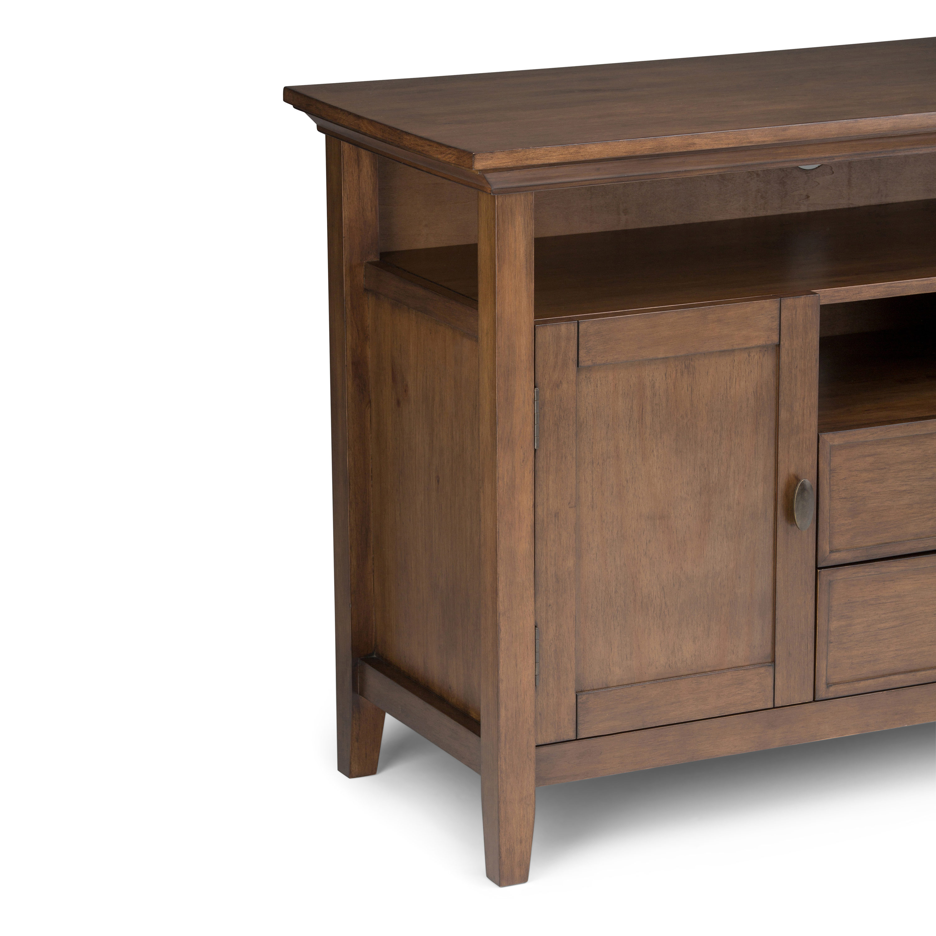Rustic Natural Aged Brown Pine Wood 54" TV Cabinet