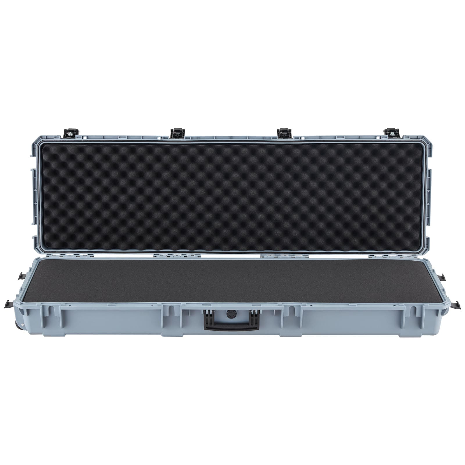 VEVOR Hard Rifle Case Lockable Rifle Case with Pre-cut Foams 52 in Gun Storage with Wheels Heavy Duty IP67 Waterproof and Dustproof Pistol Storage Cases for Rifles Shotguns Airsoft Guns Grey