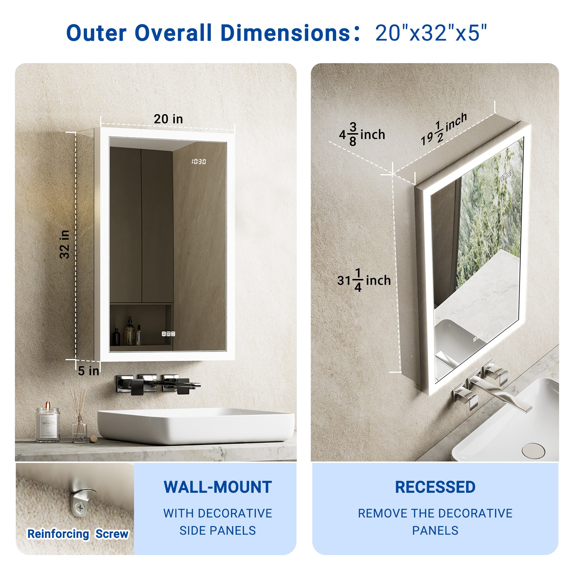 QueenFun BLMC2032R Bathroom-Medicine-Cabinets - View #2