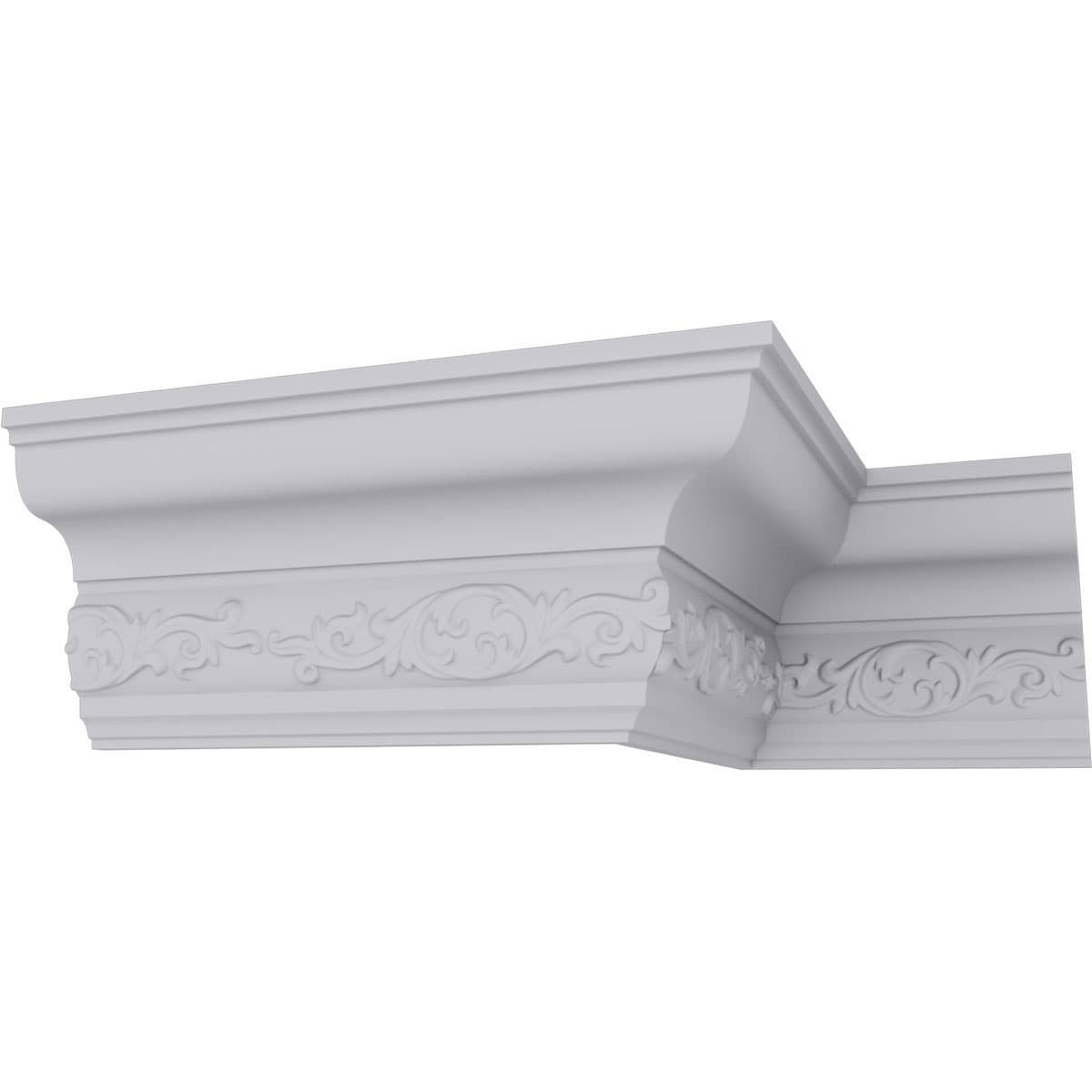 Ekena Millwork MLD05X03X05DL 3-in T x 5-in W x 7-ft 10-1/2-in L Primed Urethane Crown Moulding
