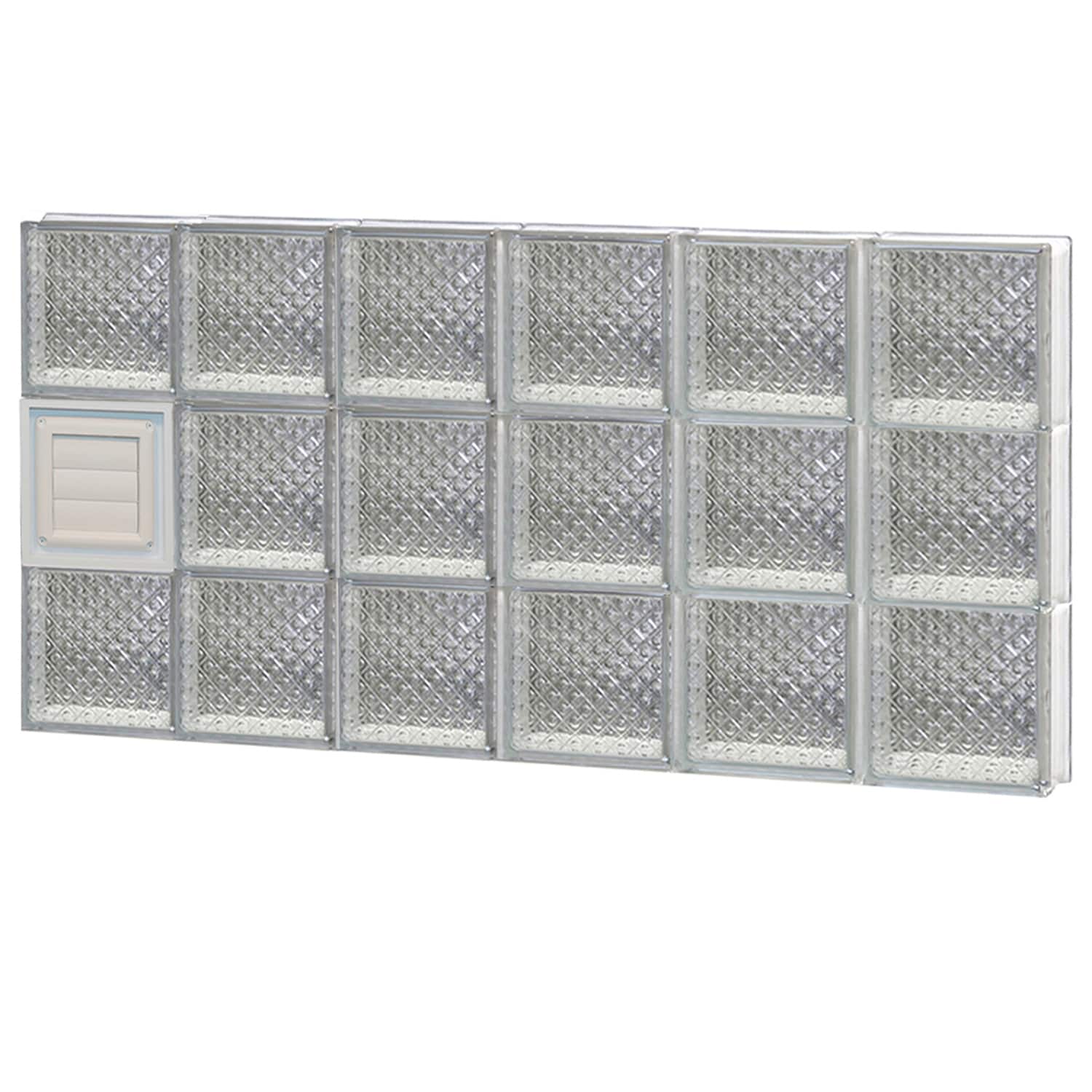 REDI2SET D4824DP Diamond Glass 46-1/2-in x 23-1/4-in Frameless Replacement Dryer vent Glass Block Window