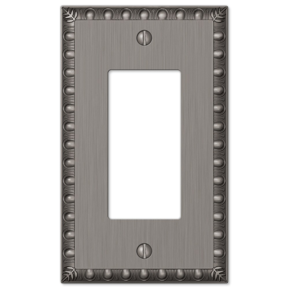 Amerelle 90RAN 1-Gang Specialty Size Antique Nickel Metal Indoor Decorator Wall Plate