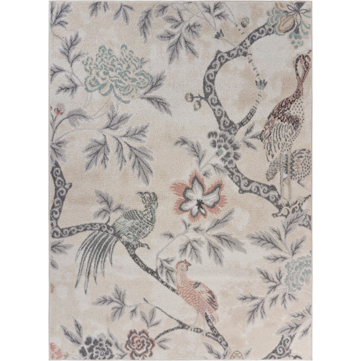 HomeRoots 4000395896 8 x 9 (ft) Polypropylene Ivory Rectangular Indoor Area rug