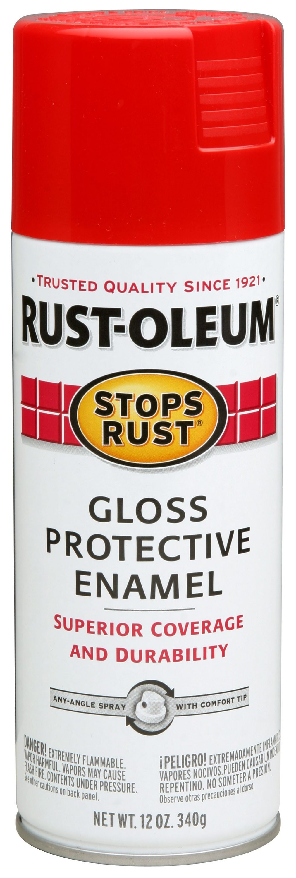 Rust-Oleum Enamel Spray Paint: Tan, Gloss, 15 oz - Outdoor, Use on Equipment, General Plant Maintece, Handrails, Machinery & STRUCTURAL Steel, 50 to