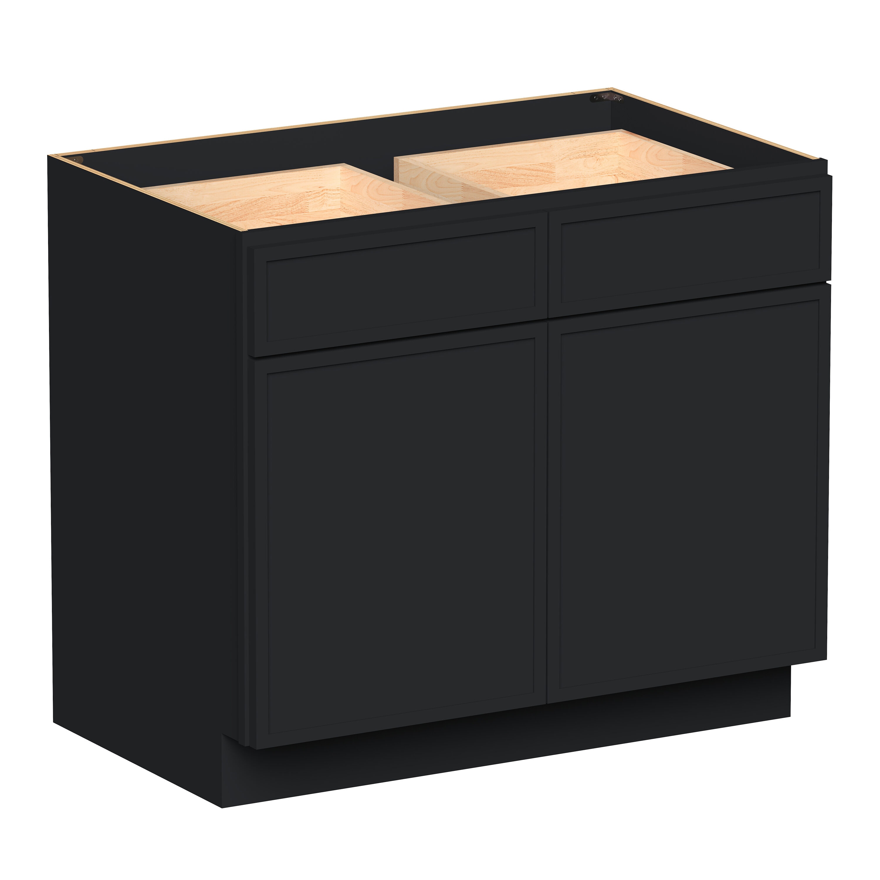 Boyel Living 39-in W x 34.5-in H x 24-in D Black Shaker Ready-to-Assemble Kitchen Base Cabinet with Soft-Close Hardware #BL-B39SSE