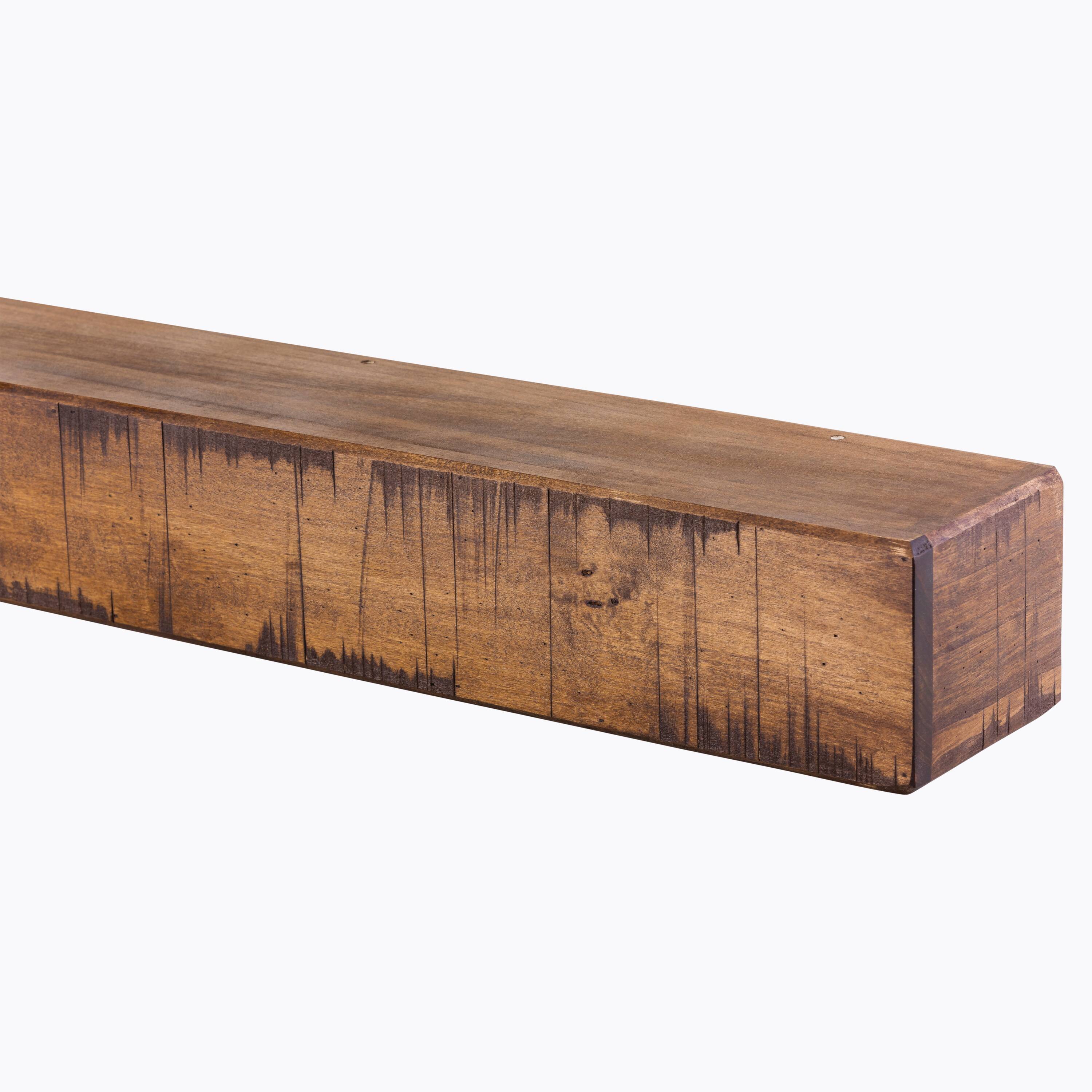 Dogberry 60-in W x 5.5-in H x 6.25-in D Aged Oak Poplar Hollow Rustic Fireplace Mantel MRUST6062AGOKNONE Sansujyuku sansujyuku.com