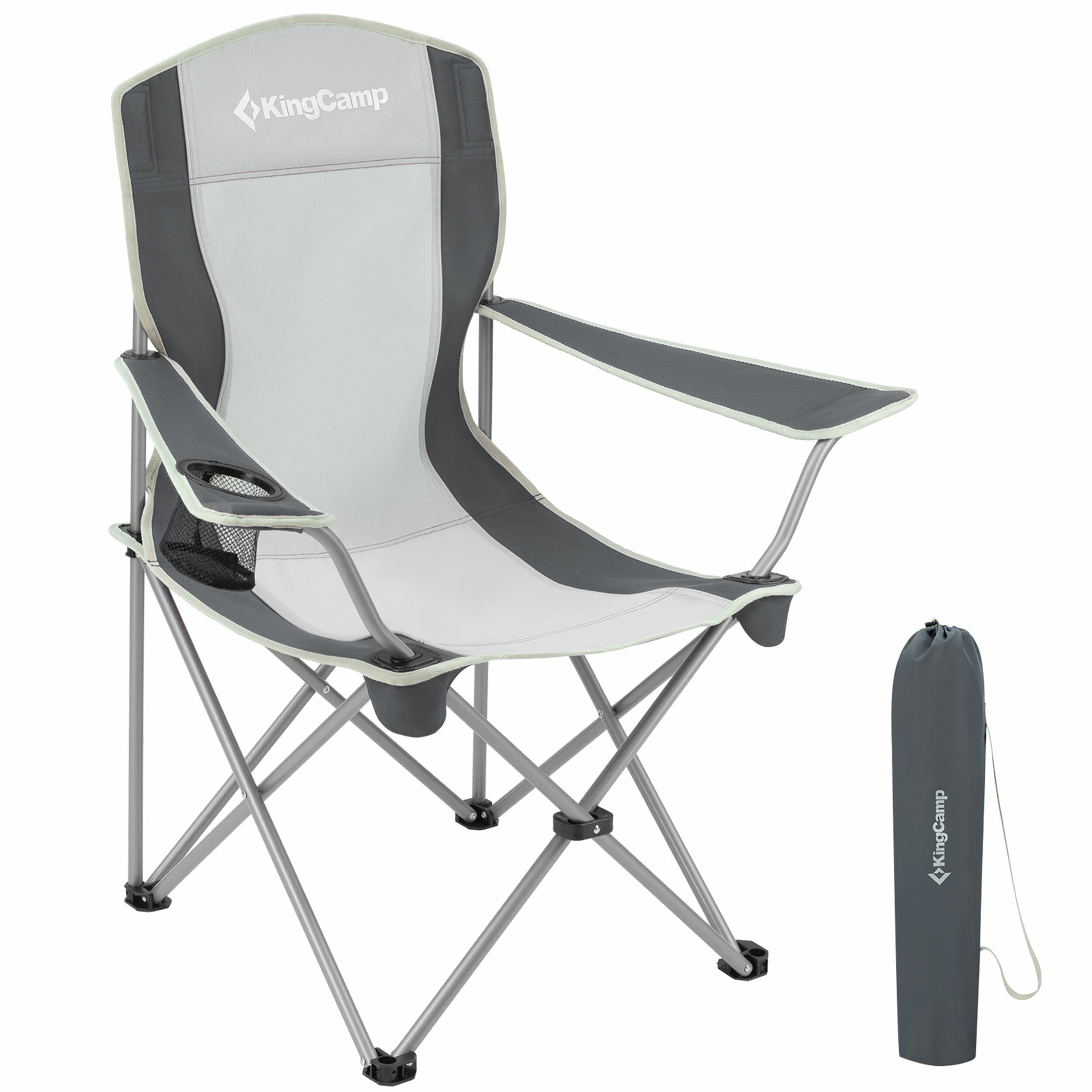 KingCamp 314683 Polyester Black and Grey Folding Camping chair Carrying Strap/Handle Included
