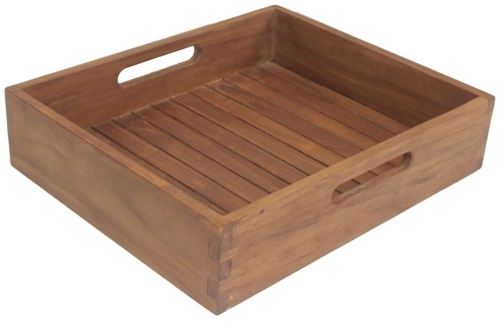 AquaTeak 425 Moa 16.5-in x 14.5-in Teak Oil Rectangle Serving Tray