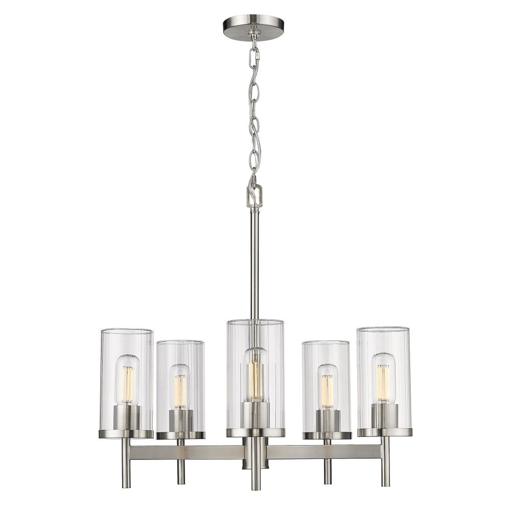 Golden Lighting Winslett 5-Light Pewter Transitional Chandelier in the ...