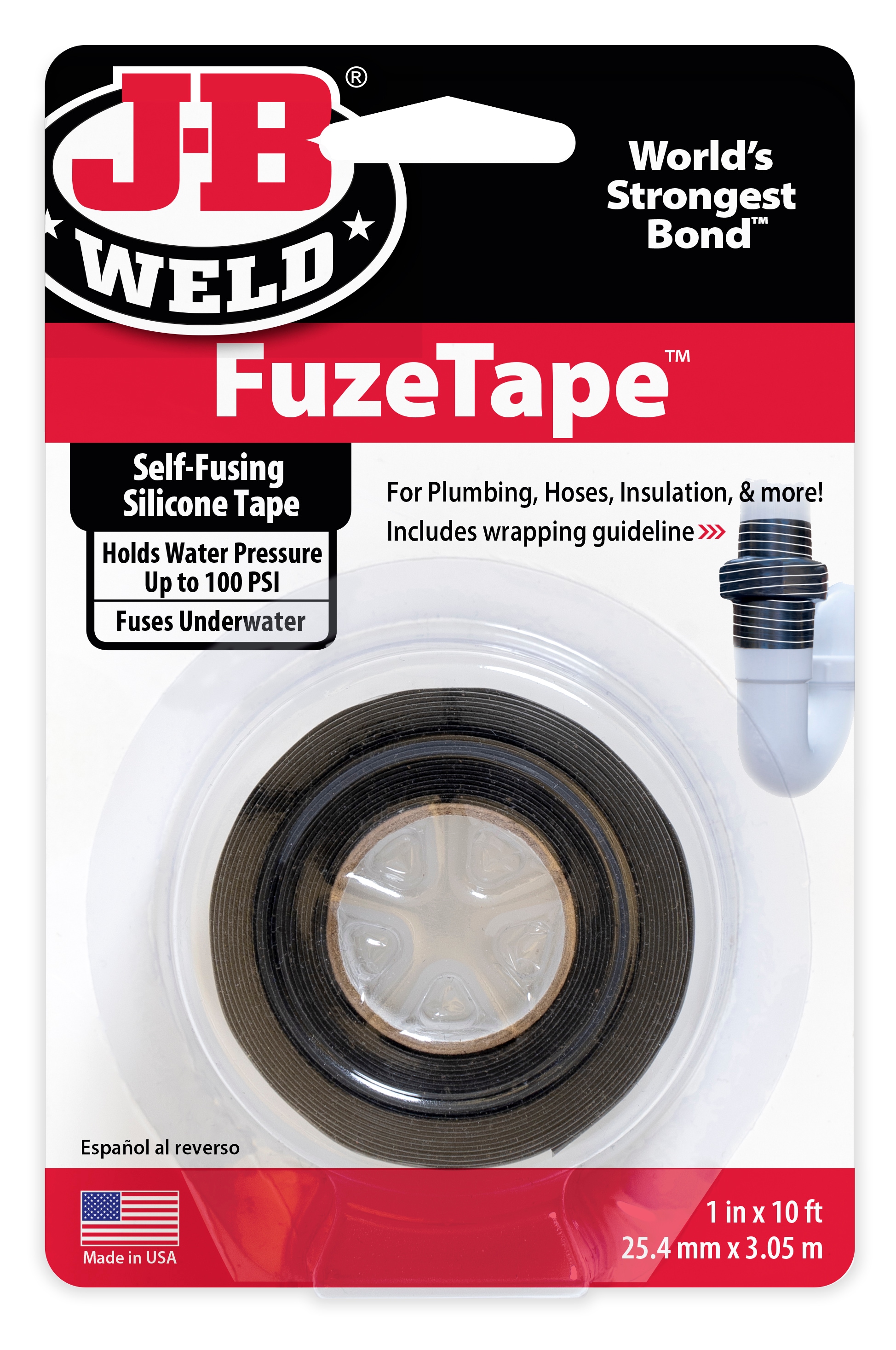 J-B WELDX 39110 1-in Black Repair Wrap