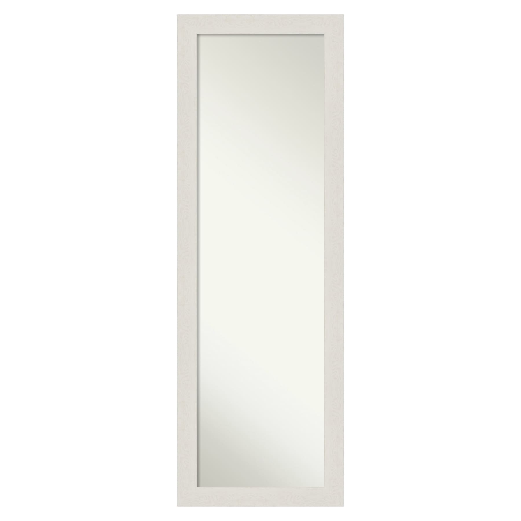 Amanti Art DSW4593711 Rustic Plank White 17.5-Inches W x 51.5-Inches H Rectangle Rustic Plank White Narrow Framed Full Length Door Mirror