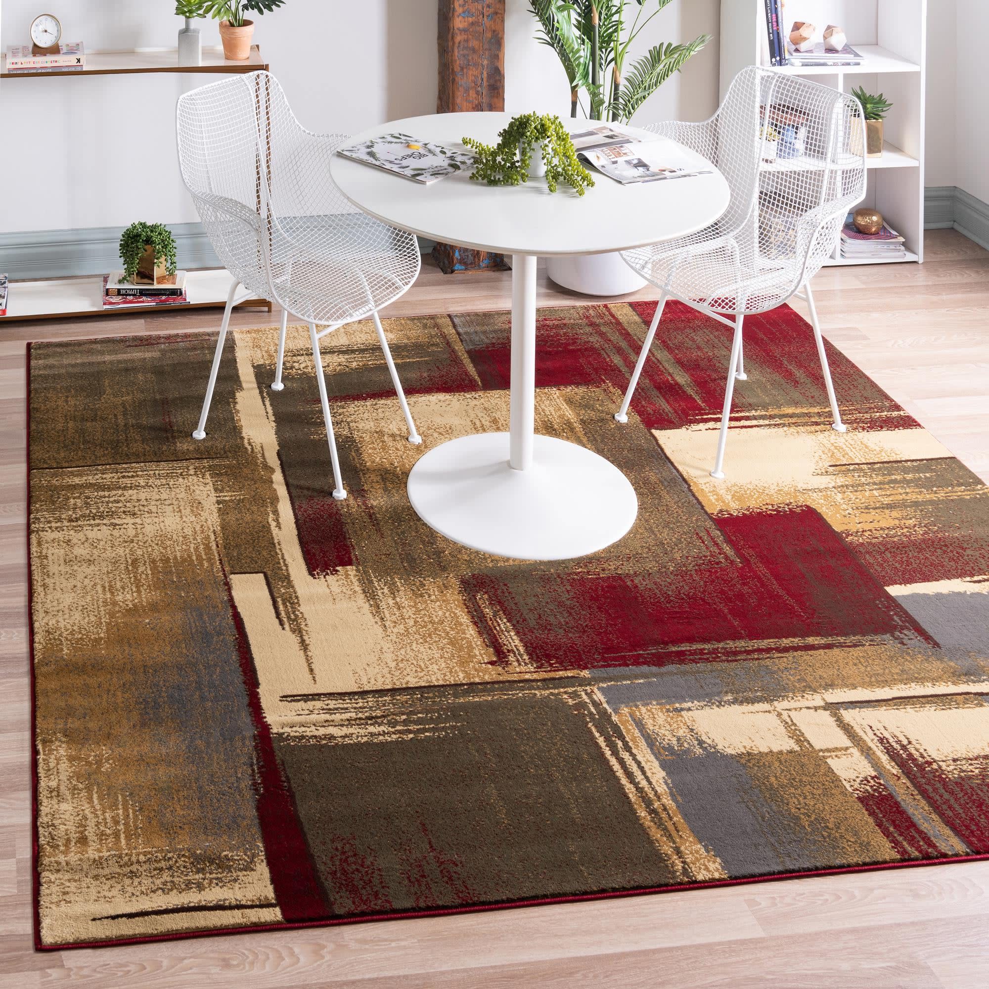 Unique Loom 3200640 Barista 5 x 5 (ft) Loomed Multi Square Indoor Geometric Area rug