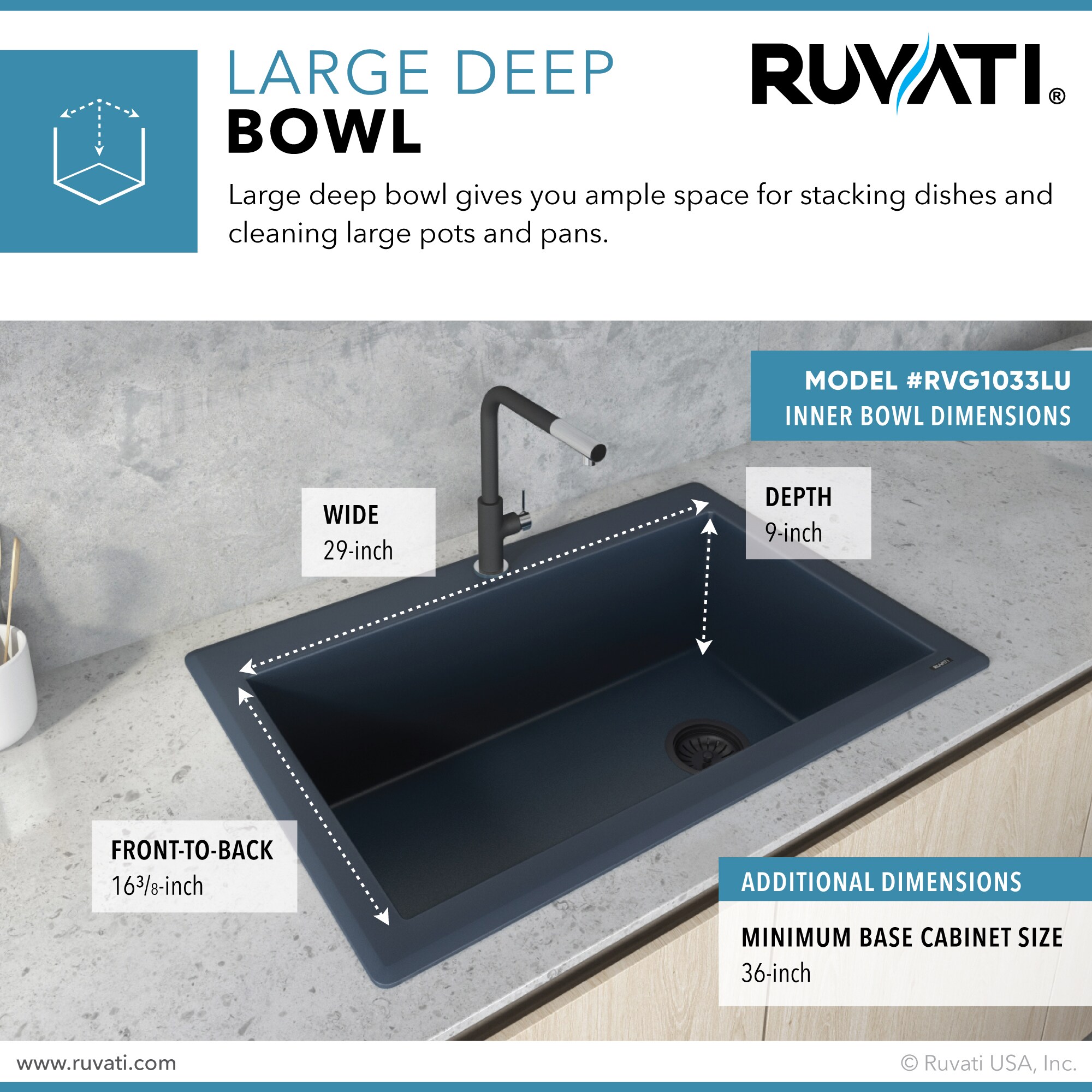 Ruvati RVG1033LU Kitchen-Sinks - View #7