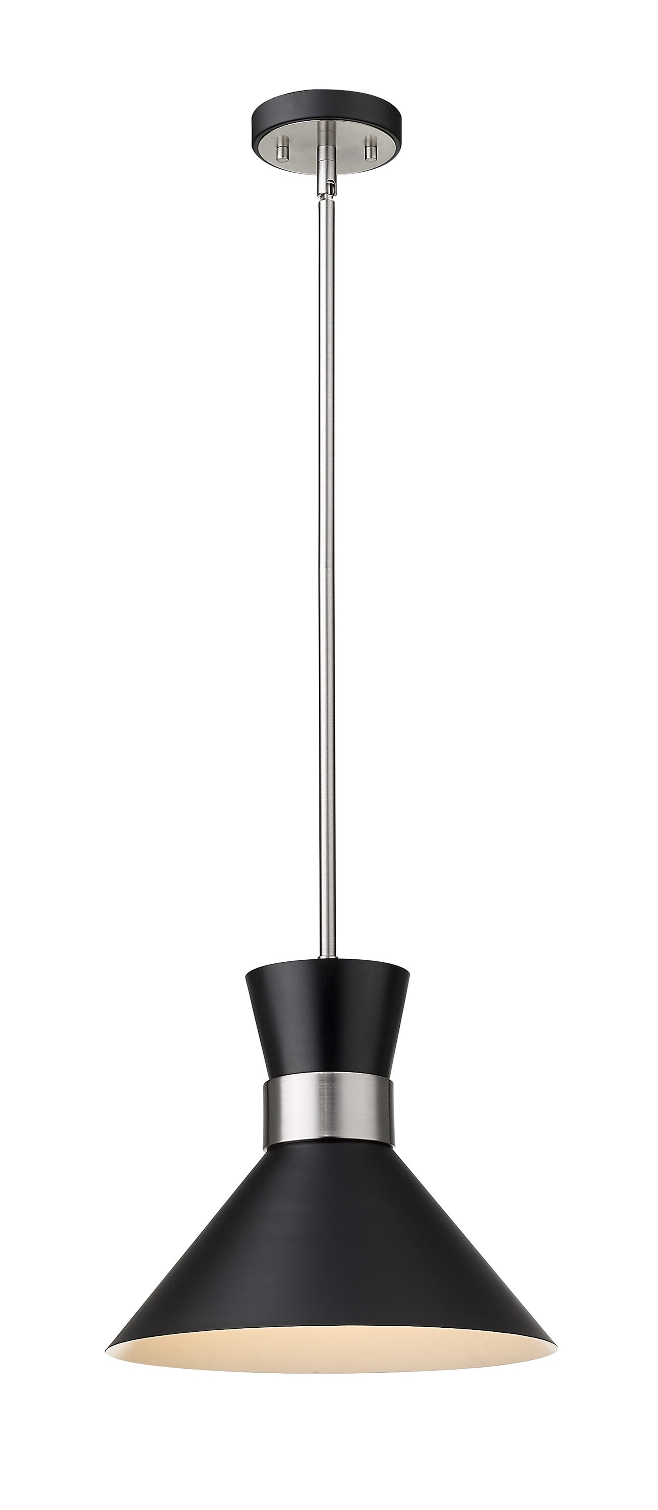 Soriano Matte Black Steel 13.25" Industrial Pendant Light