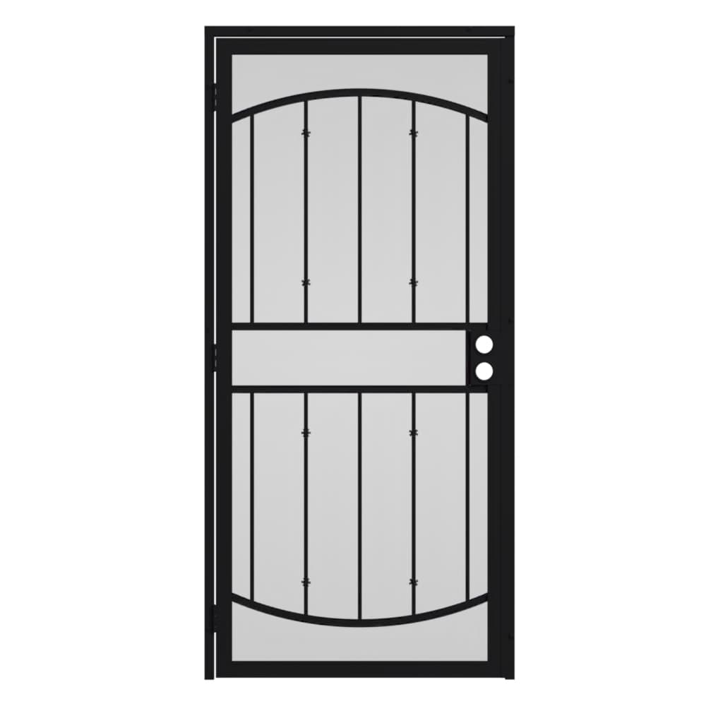 Gatehouse 91823051 Gibraltar 32-in x 81-in Black Steel Surface Mount Security Door with Black Screen