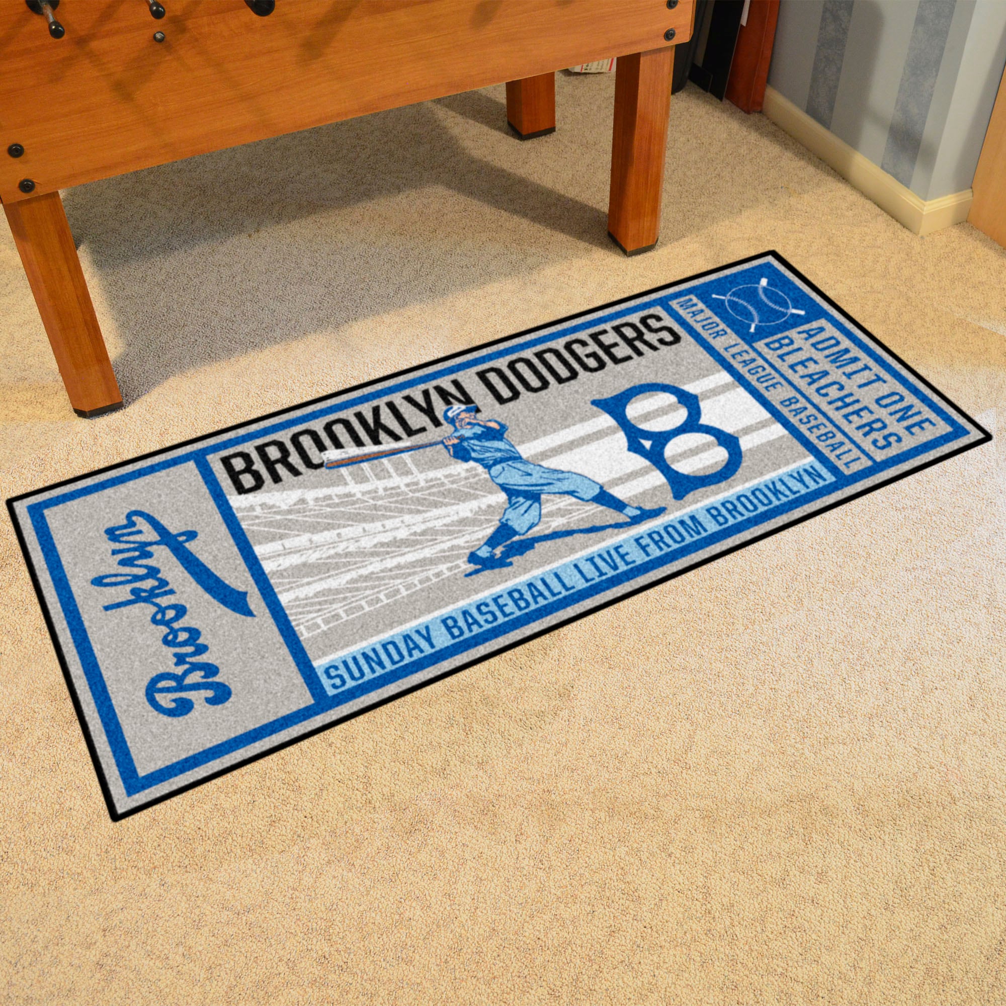 FANMATS Brooklyn Dodgers Light Blue 1 ft. 7 in. x 2 ft. 6 in