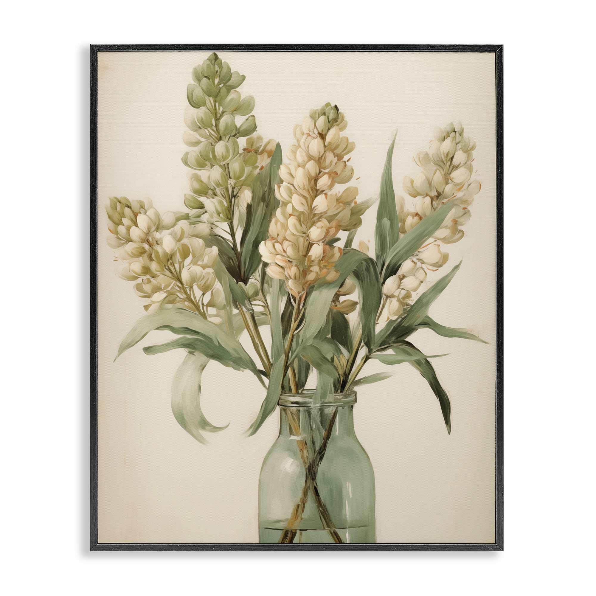 Stupell Industries BT-755-FR-11X14 Country Botanicals in Green Jar Black Framed Giclee Art By Arlington Prints 11 x 14