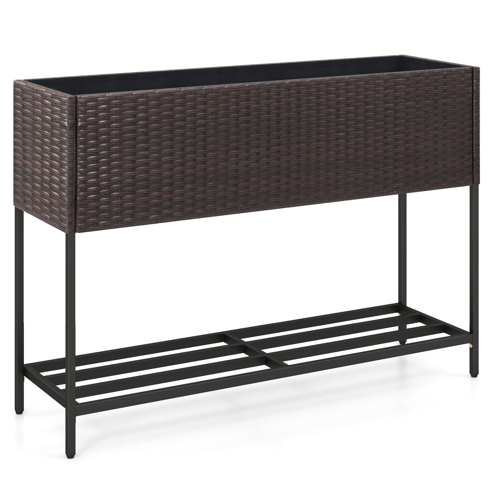 Poinic CWZT72720 12-in W x 40-in L x 28-in H Brown Wicker Raised Planter Box