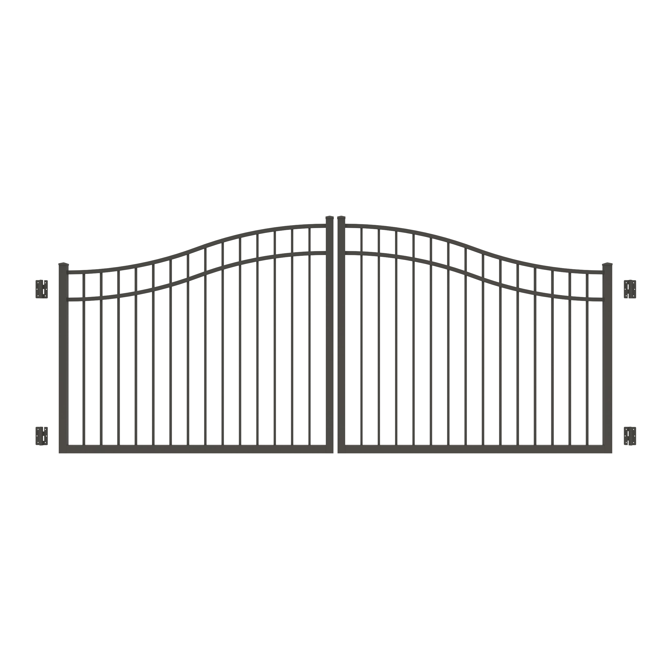 Freedom New Haven 4-ft H x 12-ft W Black Aluminum Spaced Picket Arched-top Decorative Fence Gate