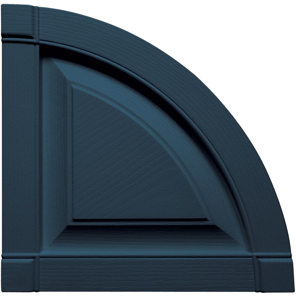 Vantage V0970003036 14.875-Inches x 14.875-Inches Classic Blue Vinyl Quarter round raised panel arch Shutter Top Set